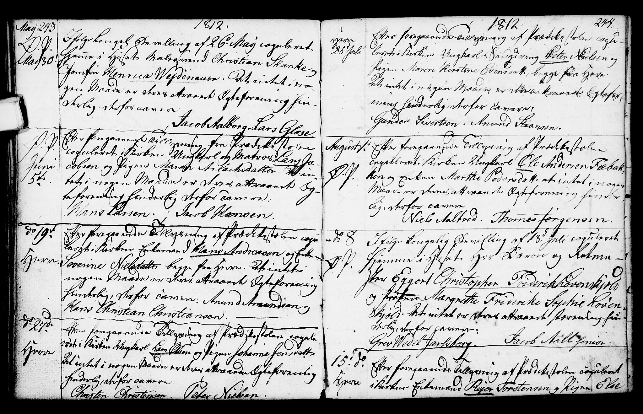 Porsgrunn kirkebøker , SAKO/A-104/F/Fa/L0003: Parish register (official) no. 3, 1764-1814, p. 243-244