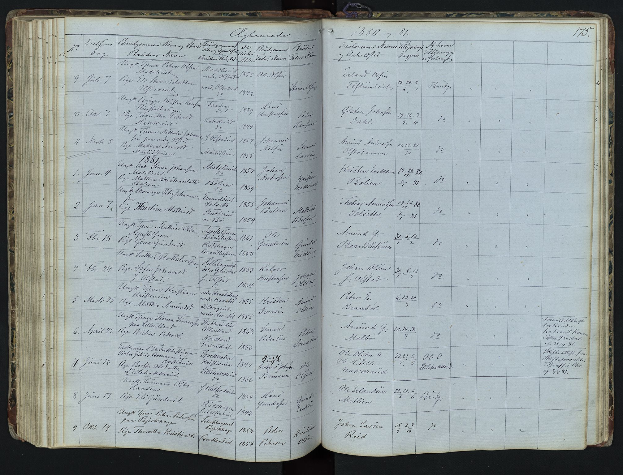 Vestre Gausdal prestekontor, SAH/PREST-094/H/Ha/Hab/L0001: Parish register (copy) no. 1, 1867-1895, p. 175