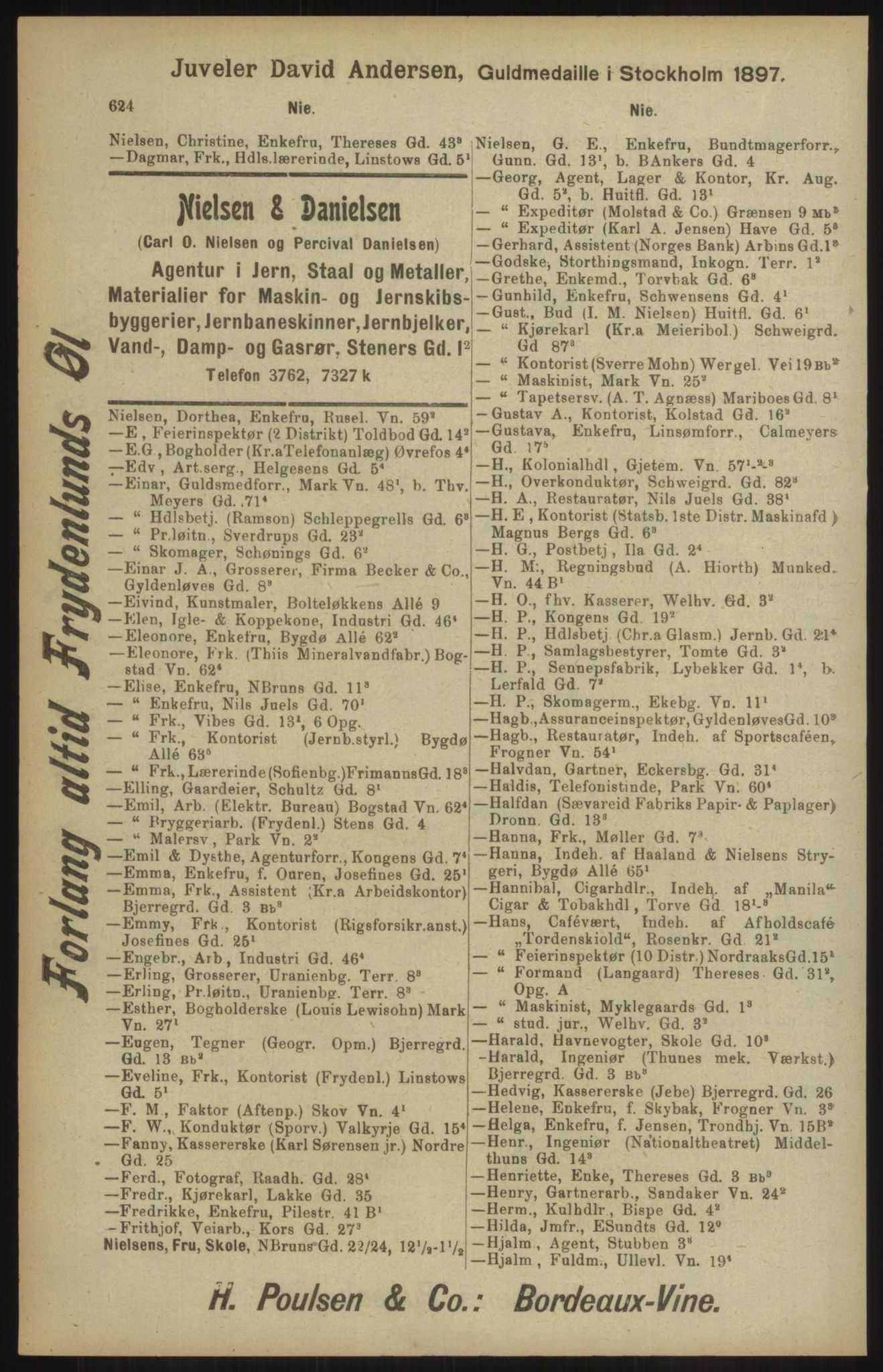 Kristiania/Oslo adressebok, PUBL/-, 1904, p. 624