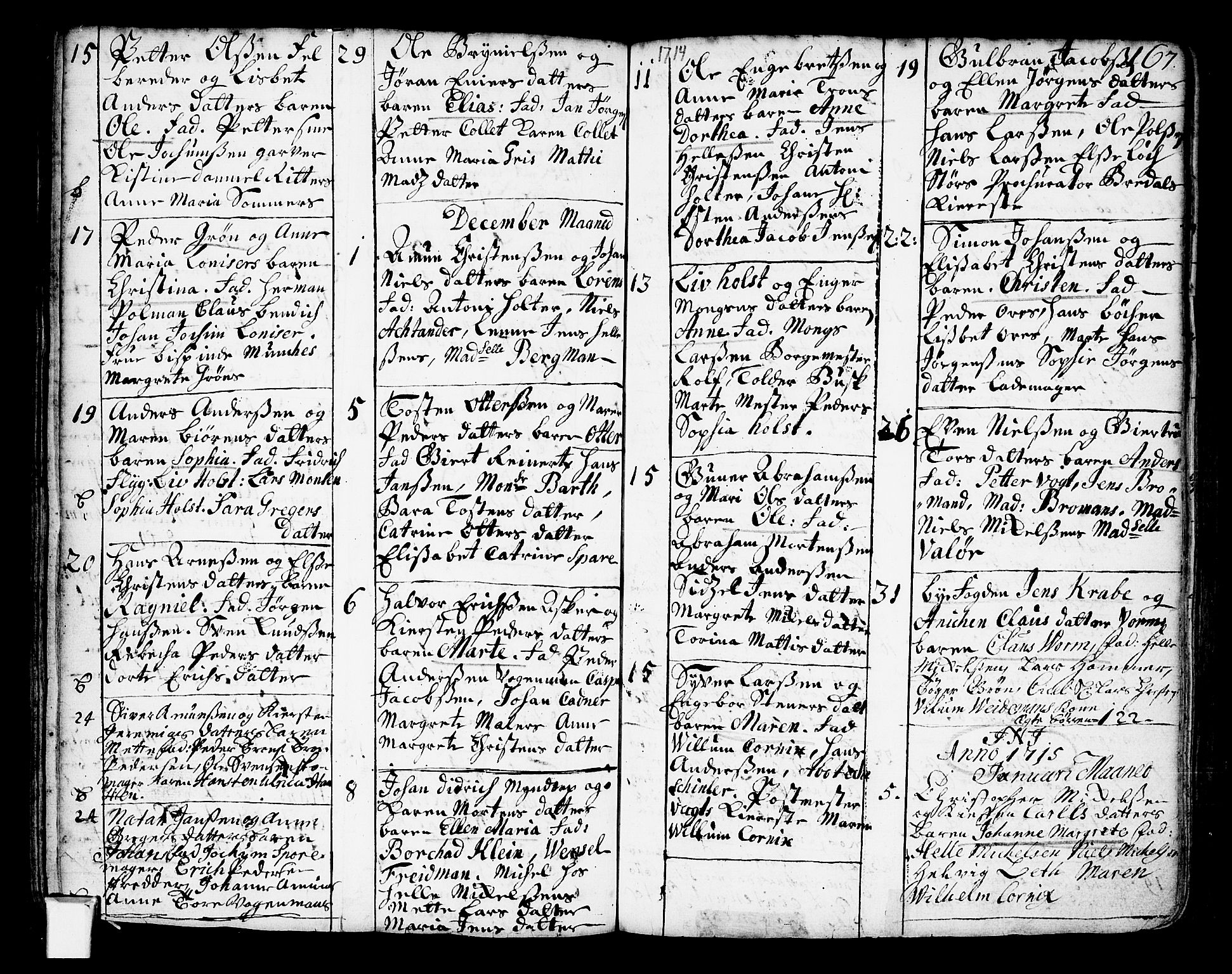 Oslo domkirke Kirkebøker, SAO/A-10752/F/Fa/L0002: Parish register (official) no. 2, 1705-1730, p. 167