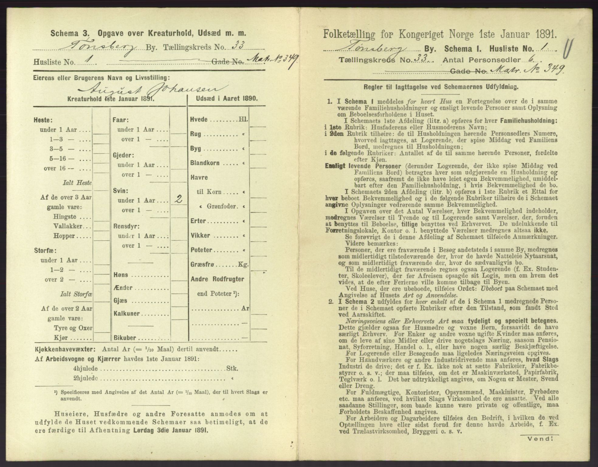 RA, 1891 census for 0705 Tønsberg, 1891, p. 968