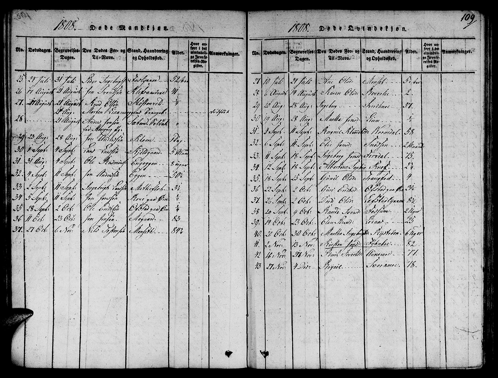 Ministerialprotokoller, klokkerbøker og fødselsregistre - Sør-Trøndelag, SAT/A-1456/668/L0803: Parish register (official) no. 668A03, 1800-1826, p. 109