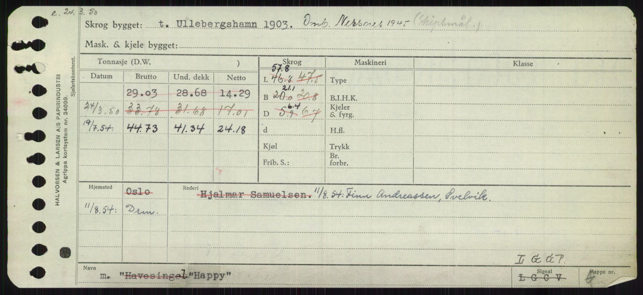 Sjøfartsdirektoratet med forløpere, Skipsmålingen, RA/S-1627/H/Ha/L0002/0002: Fartøy, Eik-Hill / Fartøy, G-Hill, p. 473