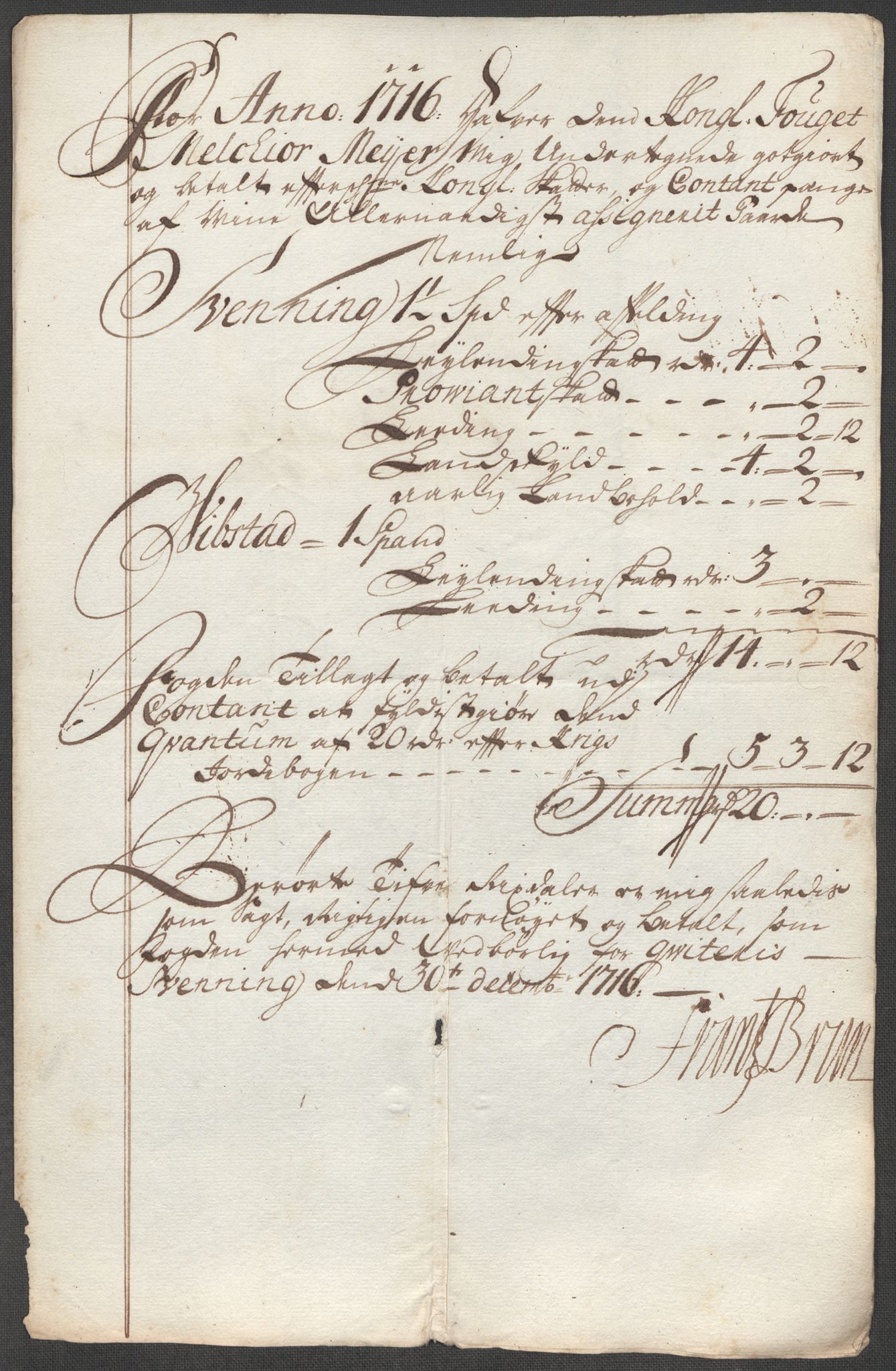 Rentekammeret inntil 1814, Reviderte regnskaper, Fogderegnskap, RA/EA-4092/R64/L4437: Fogderegnskap Namdal, 1716, p. 182