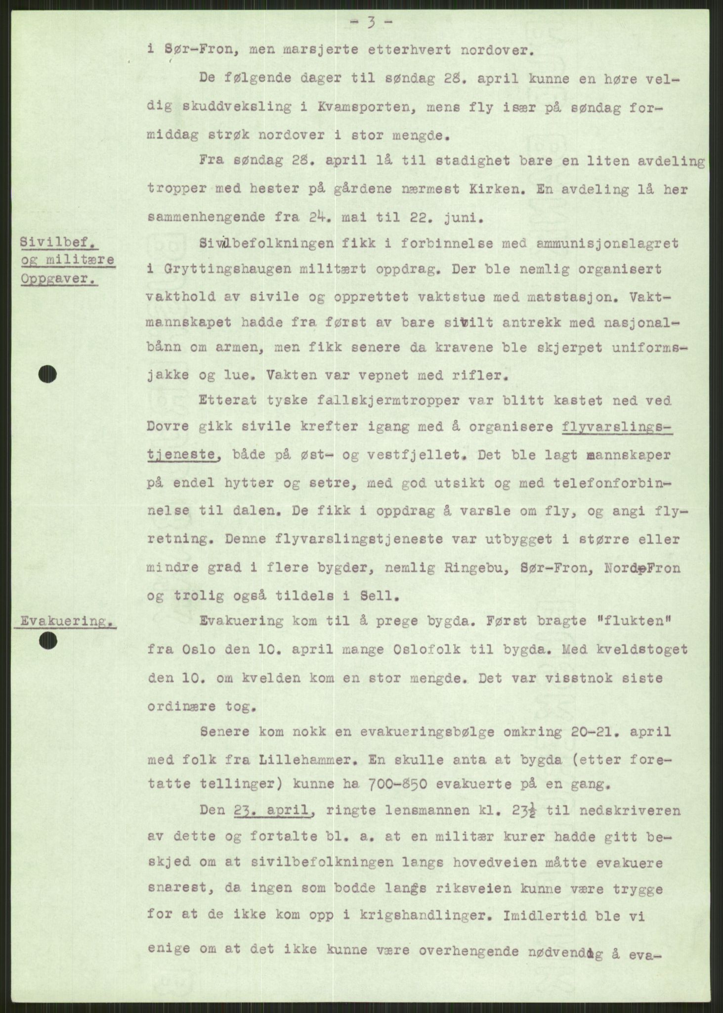 Forsvaret, Forsvarets krigshistoriske avdeling, AV/RA-RAFA-2017/Y/Ya/L0014: II-C-11-31 - Fylkesmenn.  Rapporter om krigsbegivenhetene 1940., 1940, p. 90