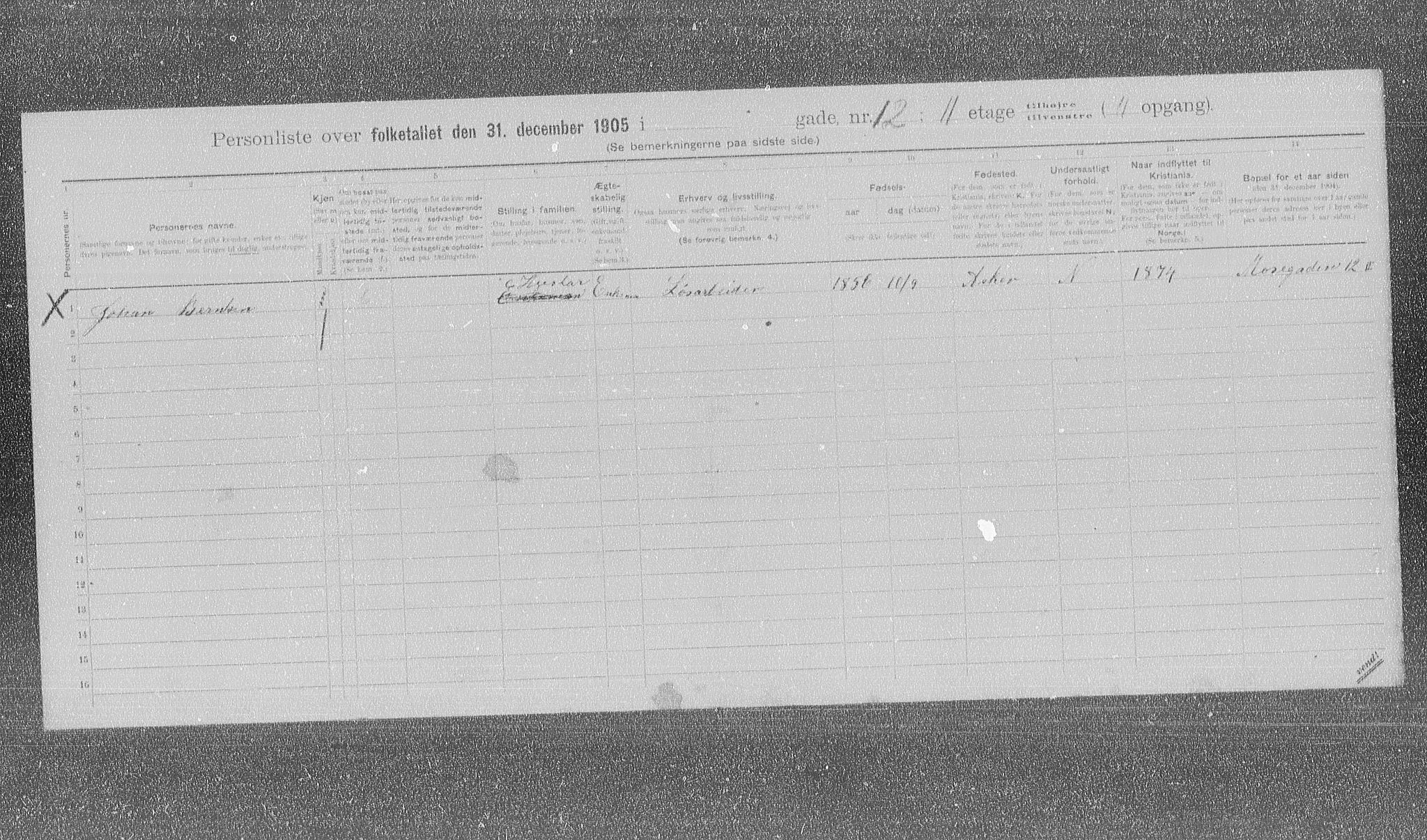 OBA, Municipal Census 1905 for Kristiania, 1905, p. 34602