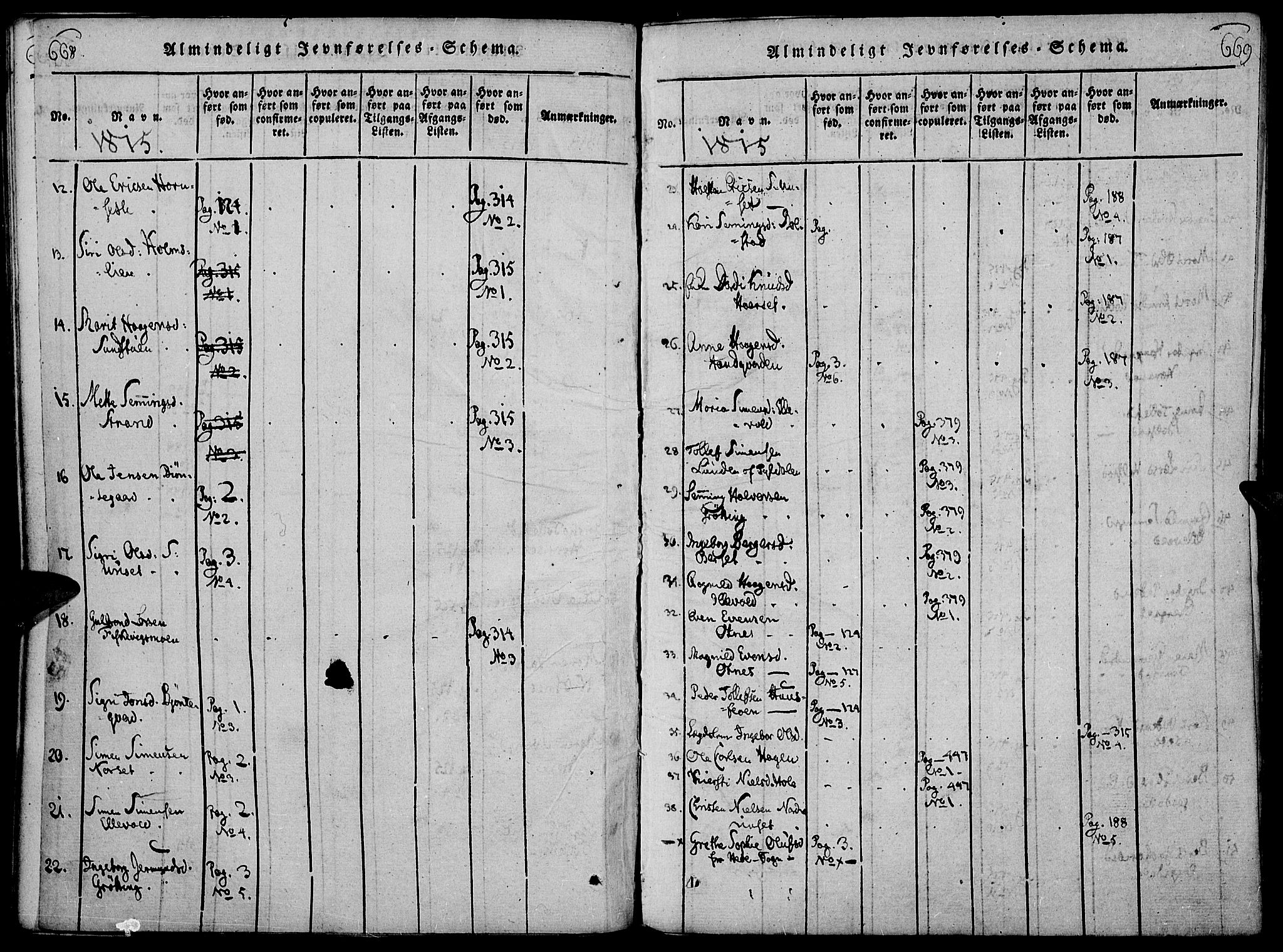 Rendalen prestekontor, SAH/PREST-054/H/Ha/Haa/L0003: Parish register (official) no. 3, 1815-1829, p. 668-669