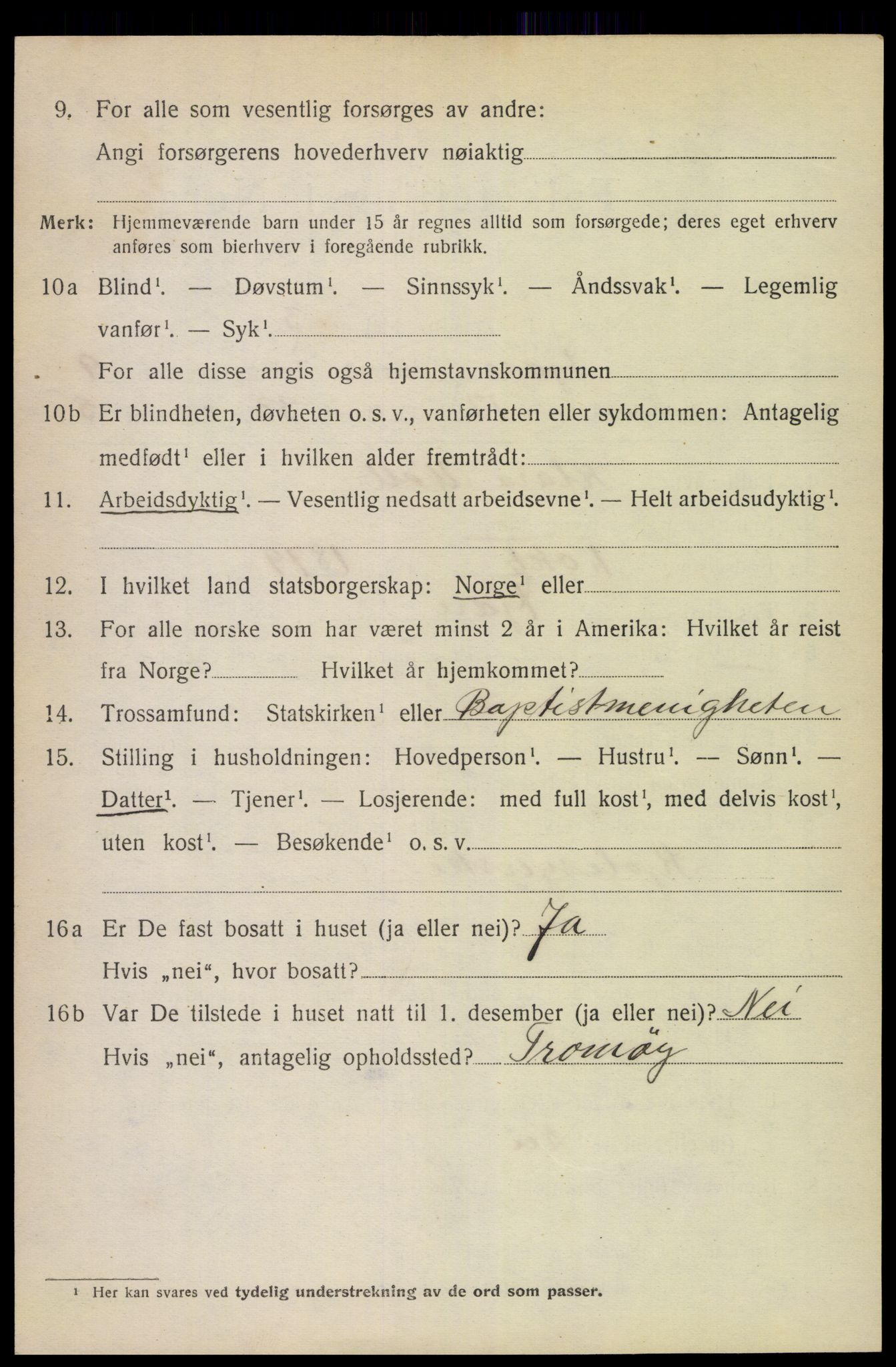 SAK, 1920 census for Fjære, 1920, p. 11270