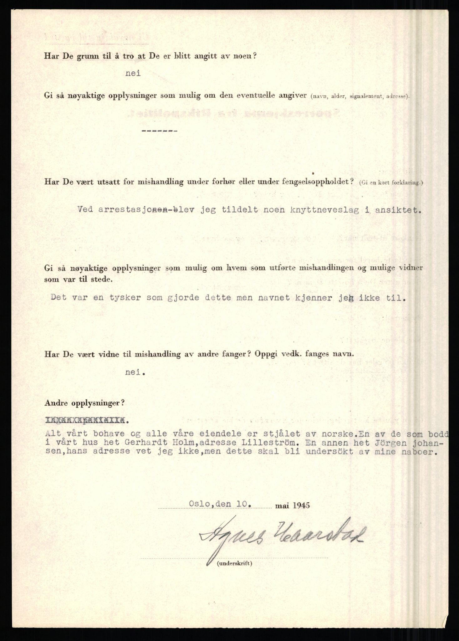 Rikspolitisjefen, AV/RA-S-1560/L/L0007: Heen, Erik C. - Iversen, Trygve, 1940-1945, p. 1048