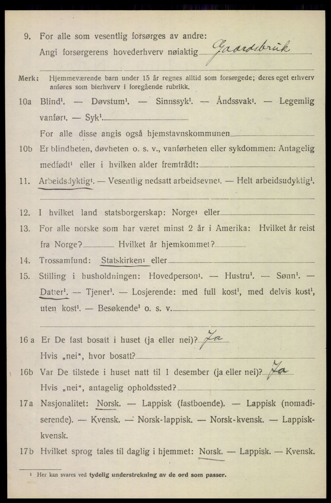 SAT, 1920 census for Saltdal, 1920, p. 7812