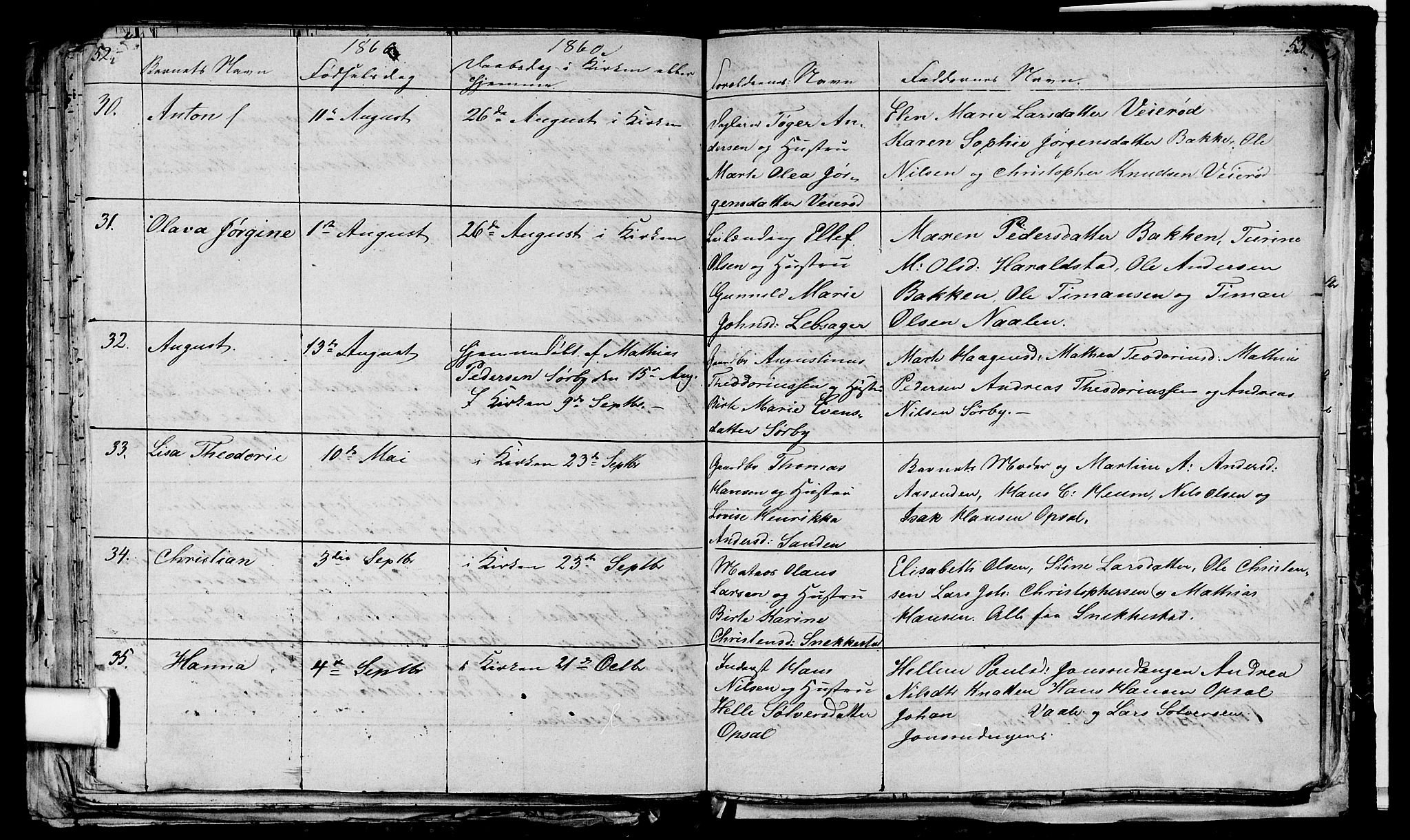 Våle kirkebøker, AV/SAKO-A-334/G/Ga/L0002: Parish register (copy) no. I 2, 1851-1863, p. 52-53