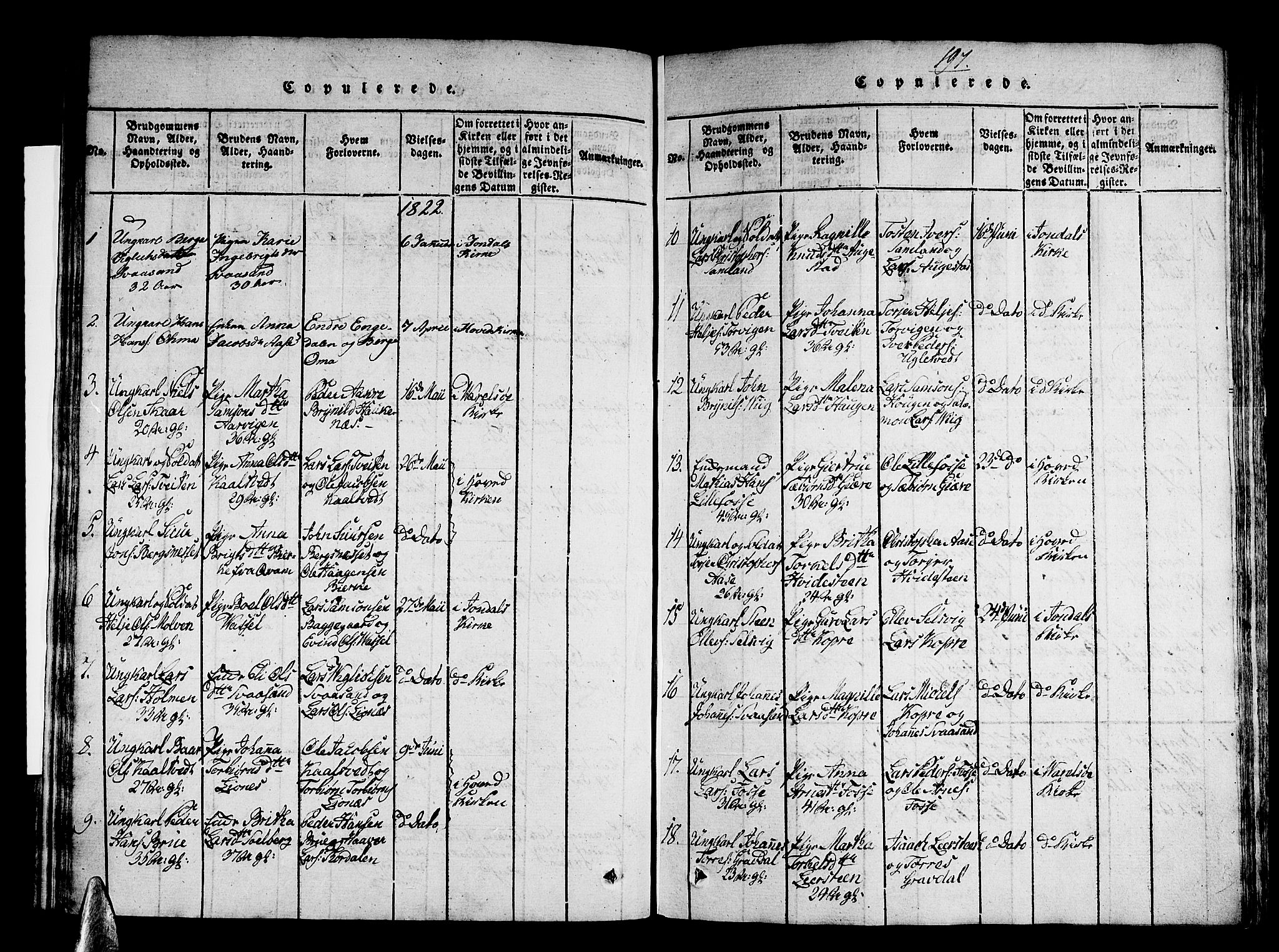 Strandebarm sokneprestembete, SAB/A-78401/H/Haa: Parish register (official) no. A 5, 1816-1826, p. 197