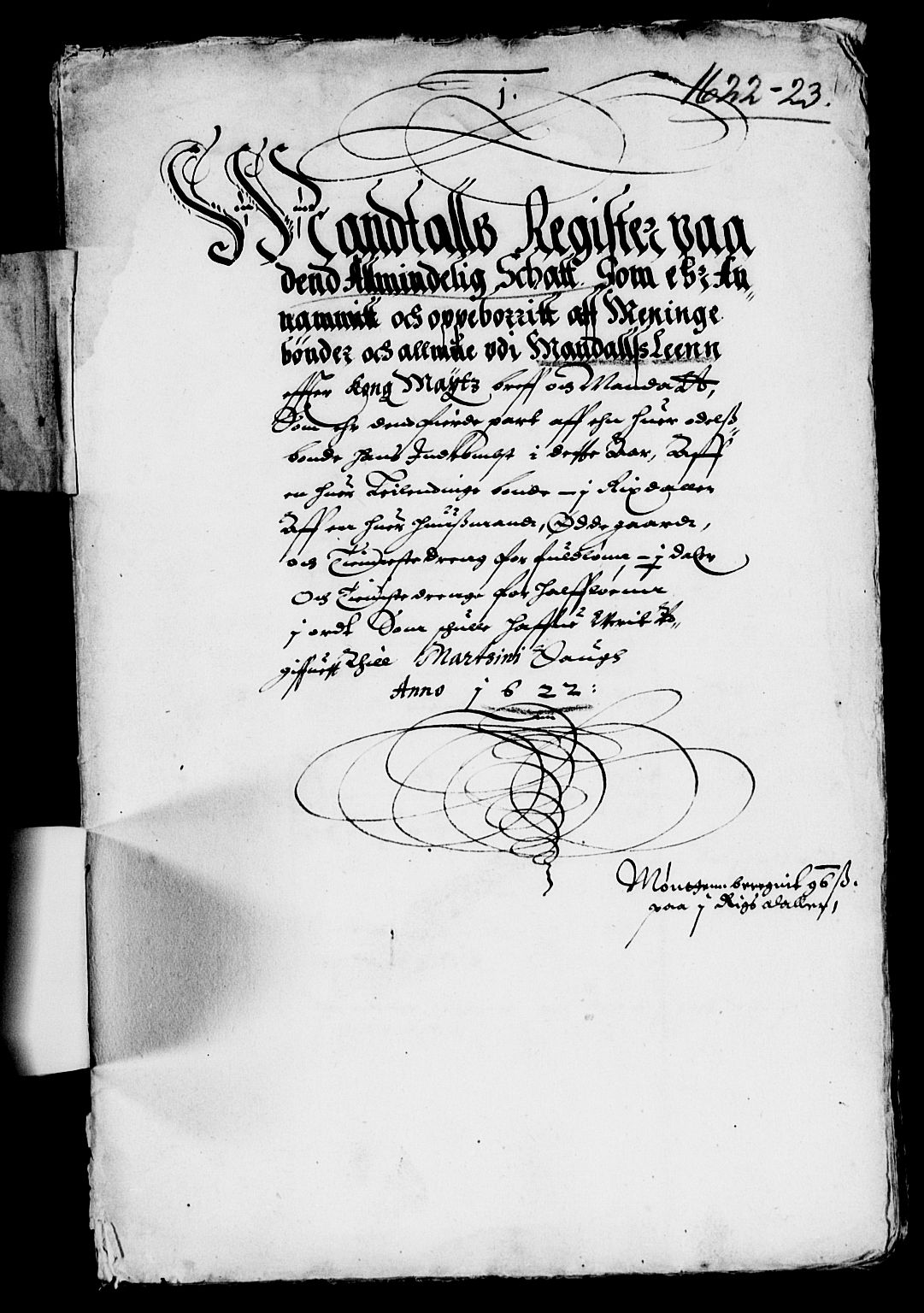 Rentekammeret inntil 1814, Reviderte regnskaper, Lensregnskaper, AV/RA-EA-5023/R/Rb/Rbq/L0014: Nedenes len. Mandals len. Råbyggelag., 1622-1624