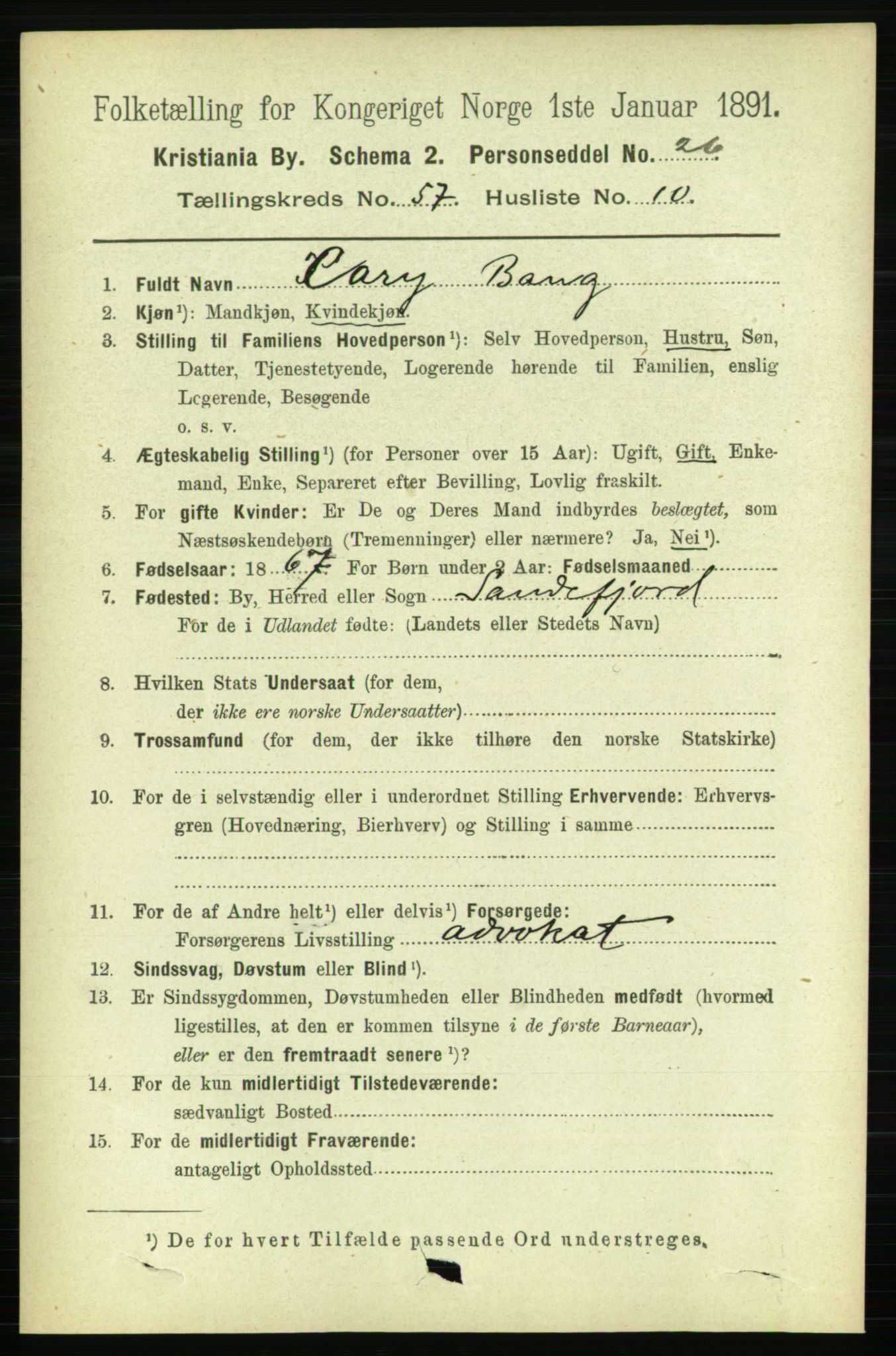 RA, 1891 census for 0301 Kristiania, 1891, p. 30704