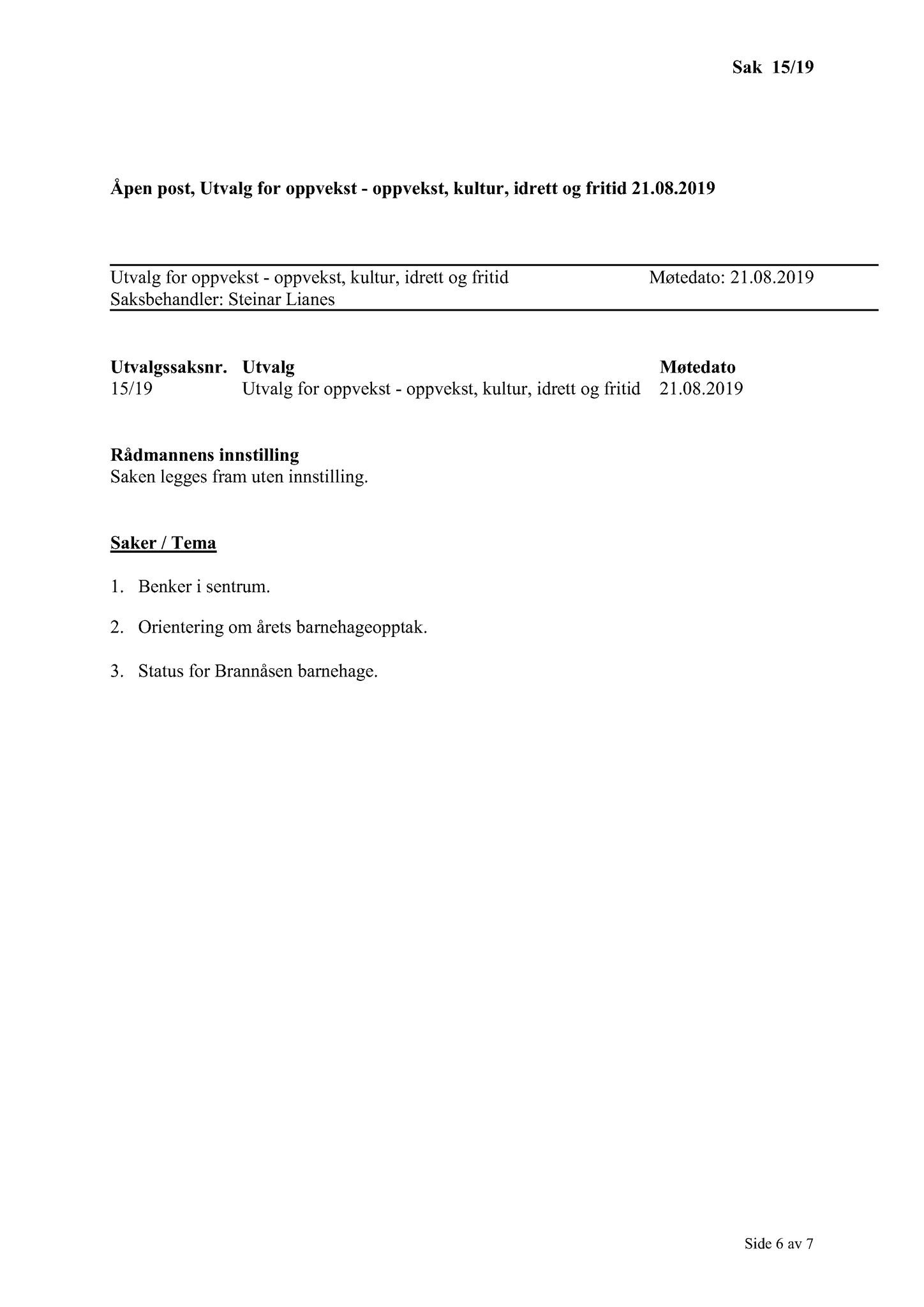 Klæbu Kommune, TRKO/KK/04-UO/L010: Utvalg for oppvekst - Møtedokumenter, 2019, p. 143