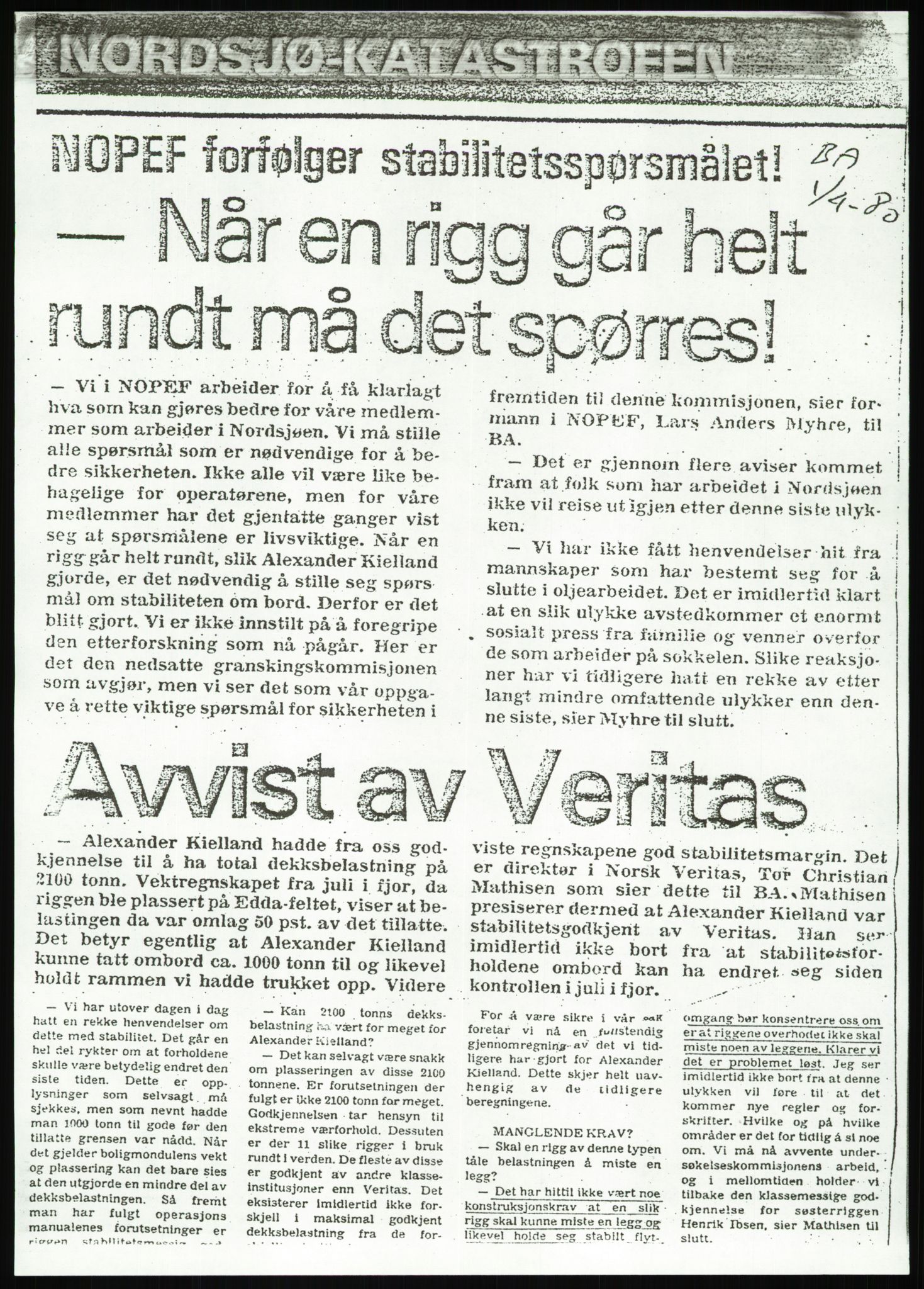 Justisdepartementet, Granskningskommisjonen ved Alexander Kielland-ulykken 27.3.1980, AV/RA-S-1165/D/L0022: Y Forskningsprosjekter (Y8-Y9)/Z Diverse (Doku.liste + Z1-Z15 av 15), 1980-1981, p. 375