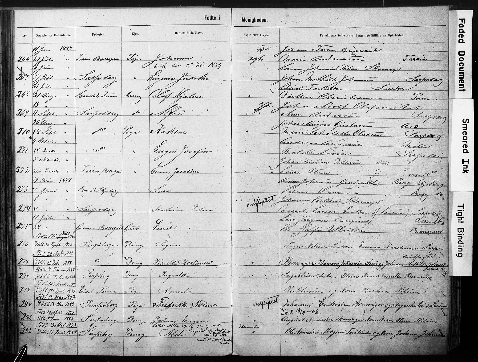 Sarpsborg metodistkirke, AV/SAO-PAO-0233/A/L0003: Dissenter register no. 3, 1856-1893