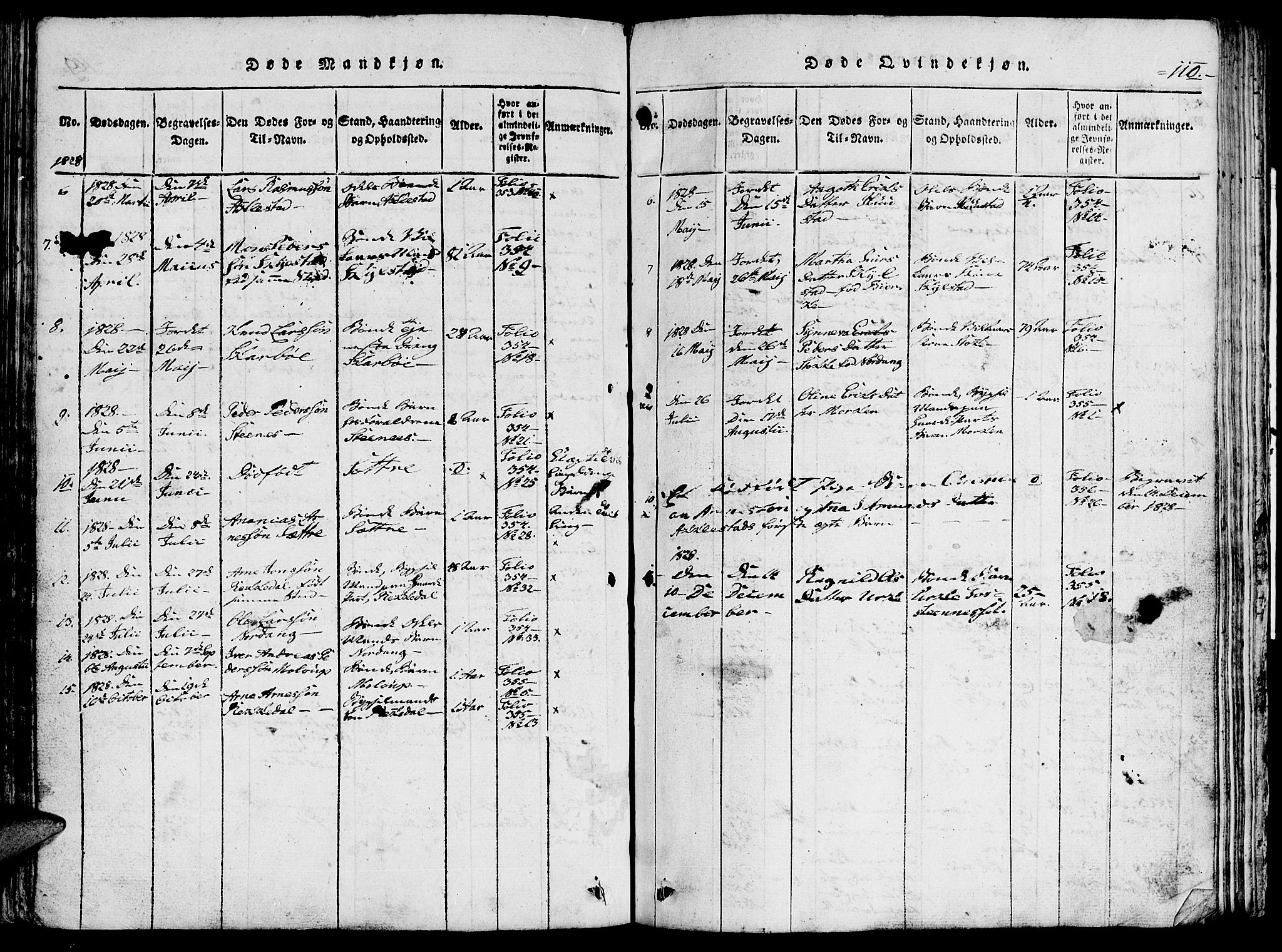 Ministerialprotokoller, klokkerbøker og fødselsregistre - Møre og Romsdal, AV/SAT-A-1454/515/L0207: Parish register (official) no. 515A03, 1819-1829, p. 110