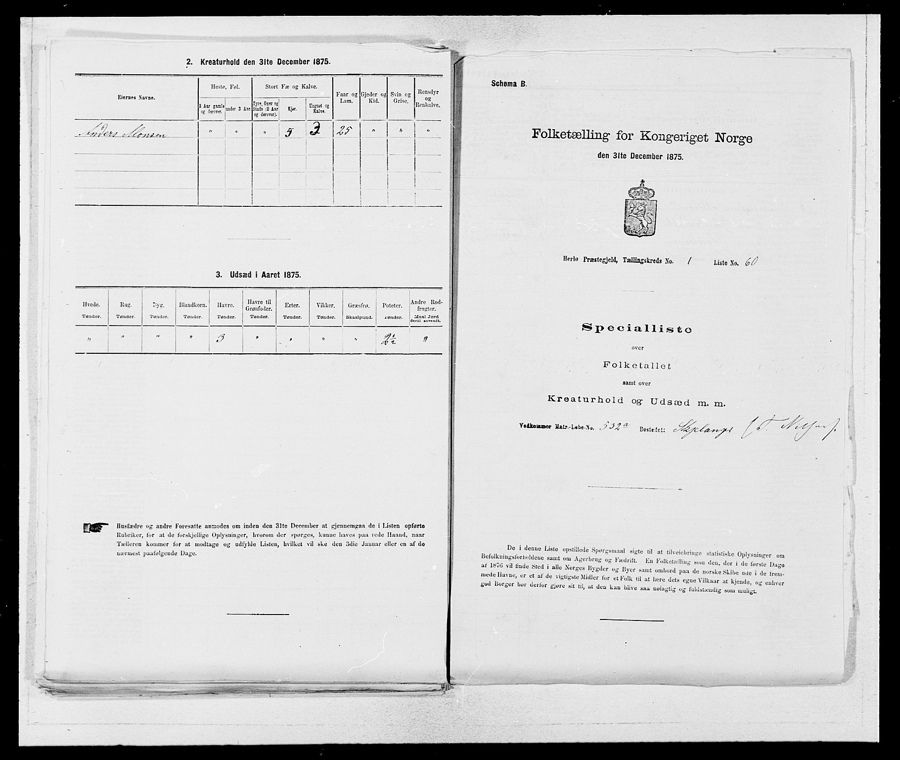 SAB, 1875 census for 1258P Herdla, 1875, p. 137