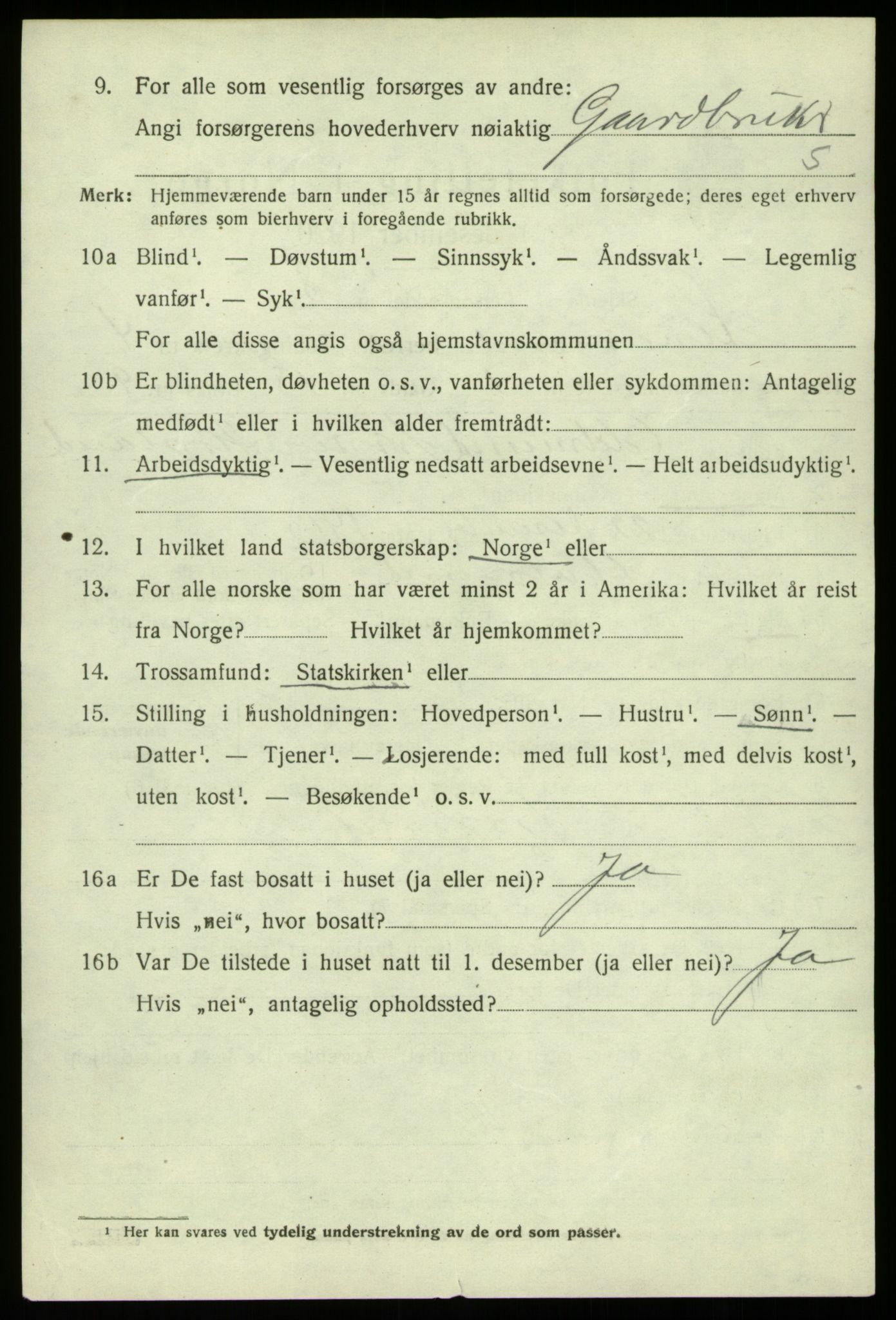 SAB, 1920 census for Alversund, 1920, p. 2673