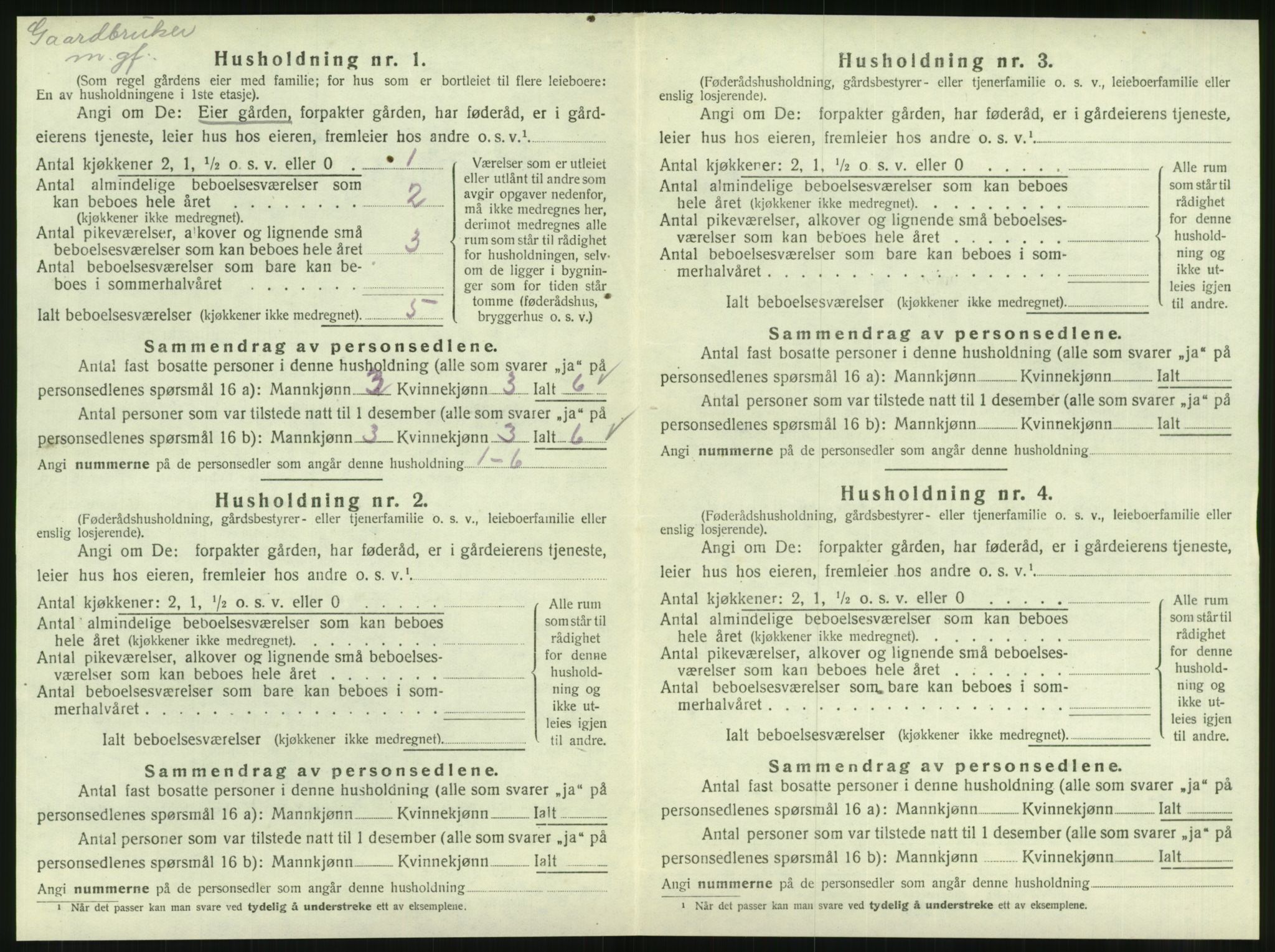 SAT, 1920 census for Velfjord, 1920, p. 524