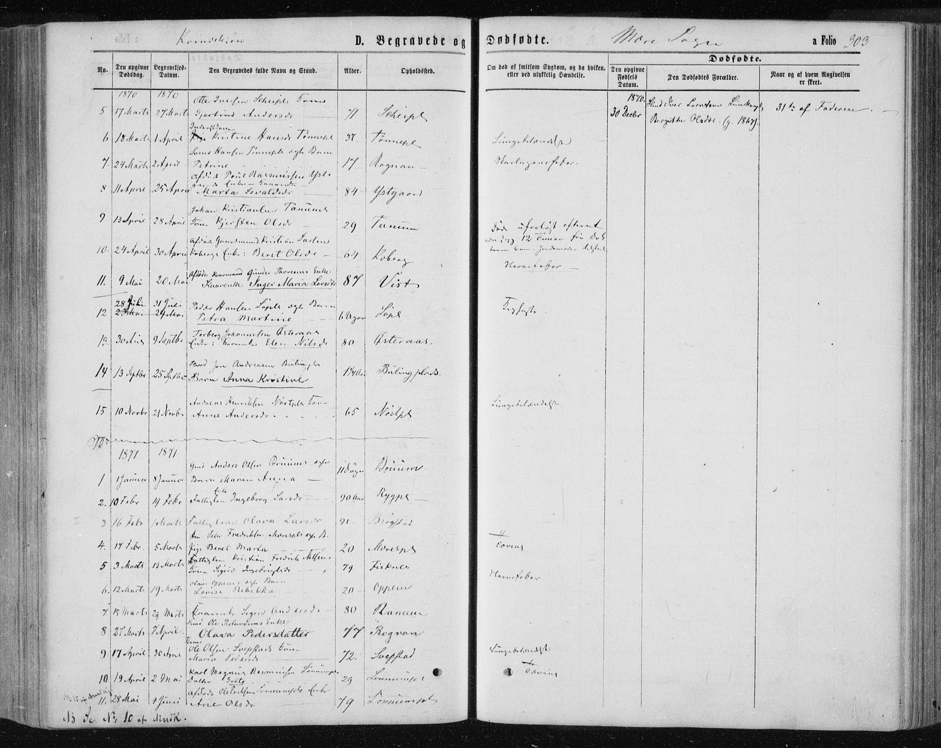 Ministerialprotokoller, klokkerbøker og fødselsregistre - Nord-Trøndelag, SAT/A-1458/735/L0345: Parish register (official) no. 735A08 /1, 1863-1872, p. 303