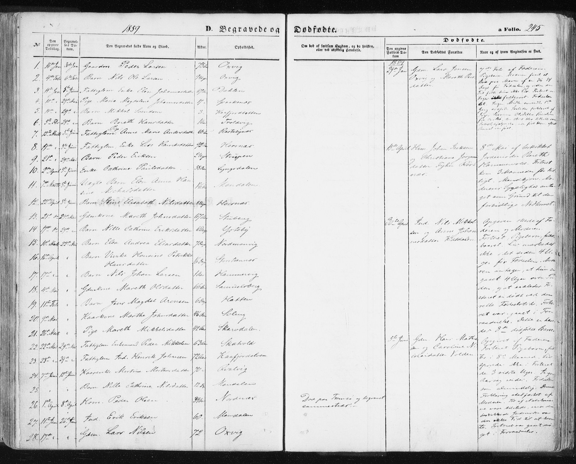 Lyngen sokneprestembete, SATØ/S-1289/H/He/Hea/L0005kirke: Parish register (official) no. 5, 1859-1869, p. 245