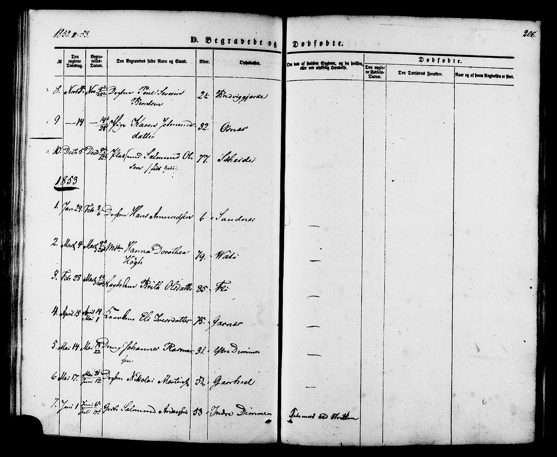 Ministerialprotokoller, klokkerbøker og fødselsregistre - Møre og Romsdal, AV/SAT-A-1454/509/L0105: Parish register (official) no. 509A03, 1848-1882, p. 206