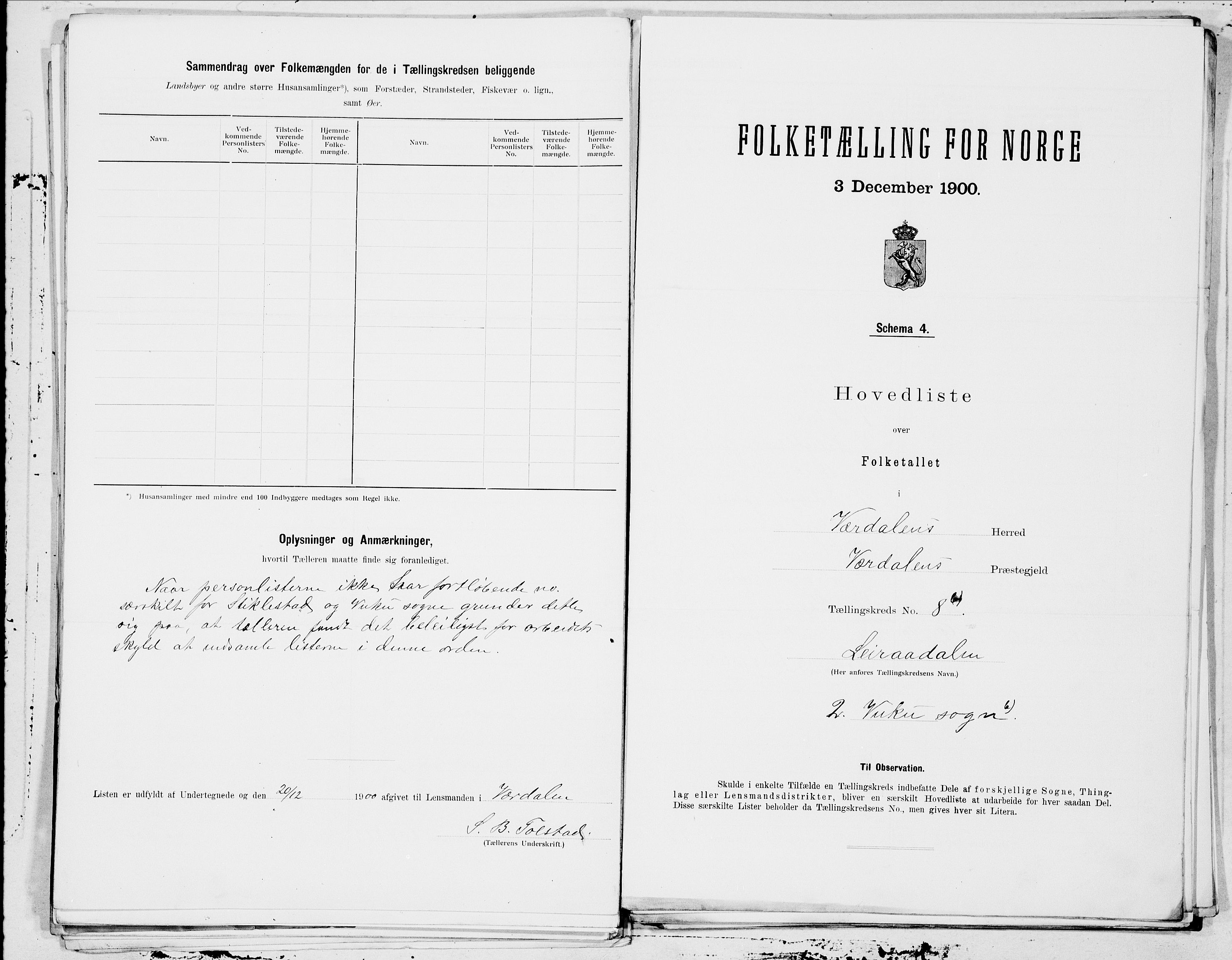 SAT, 1900 census for Verdal, 1900, p. 20