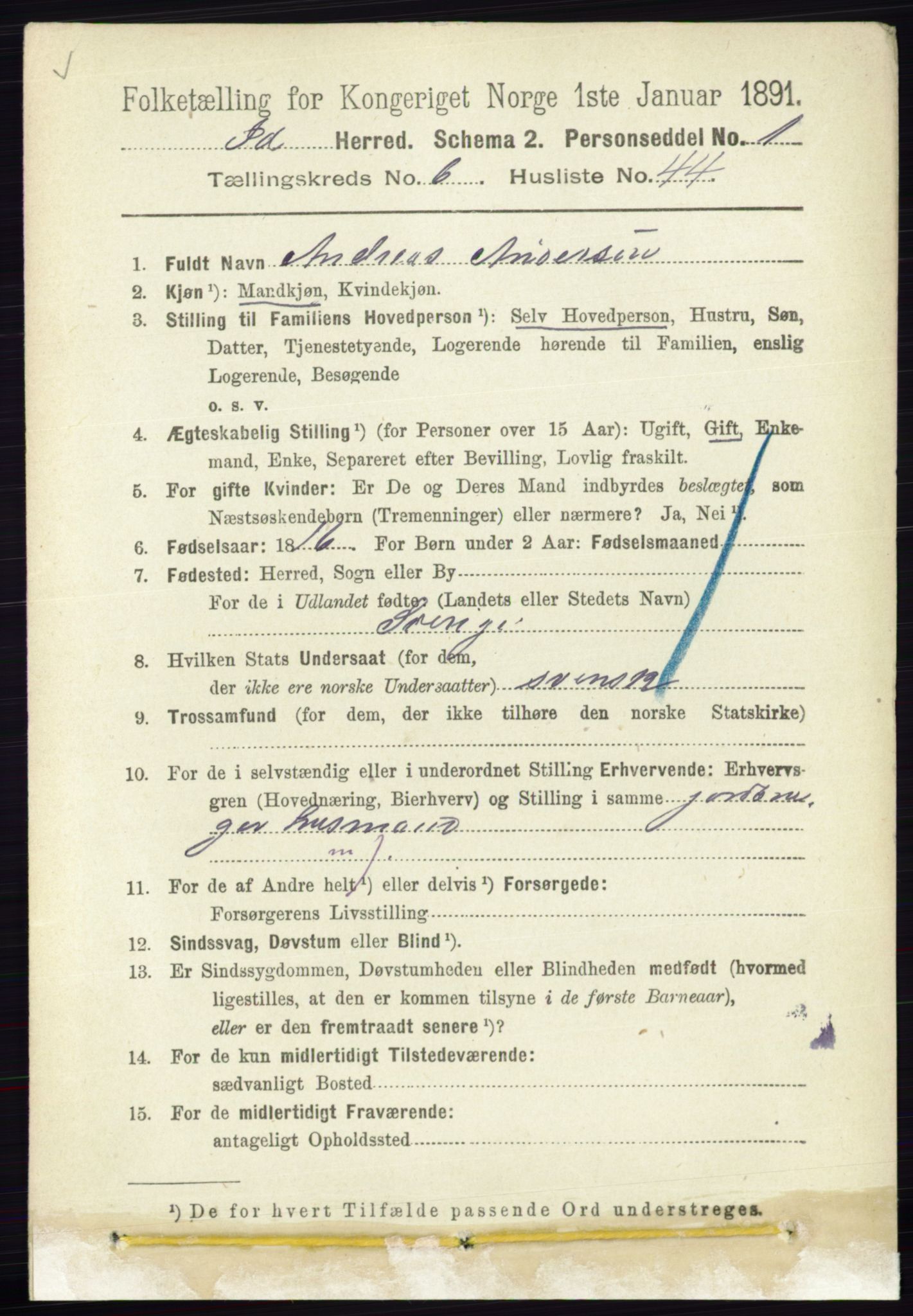 RA, 1891 census for 0117 Idd, 1891, p. 3896