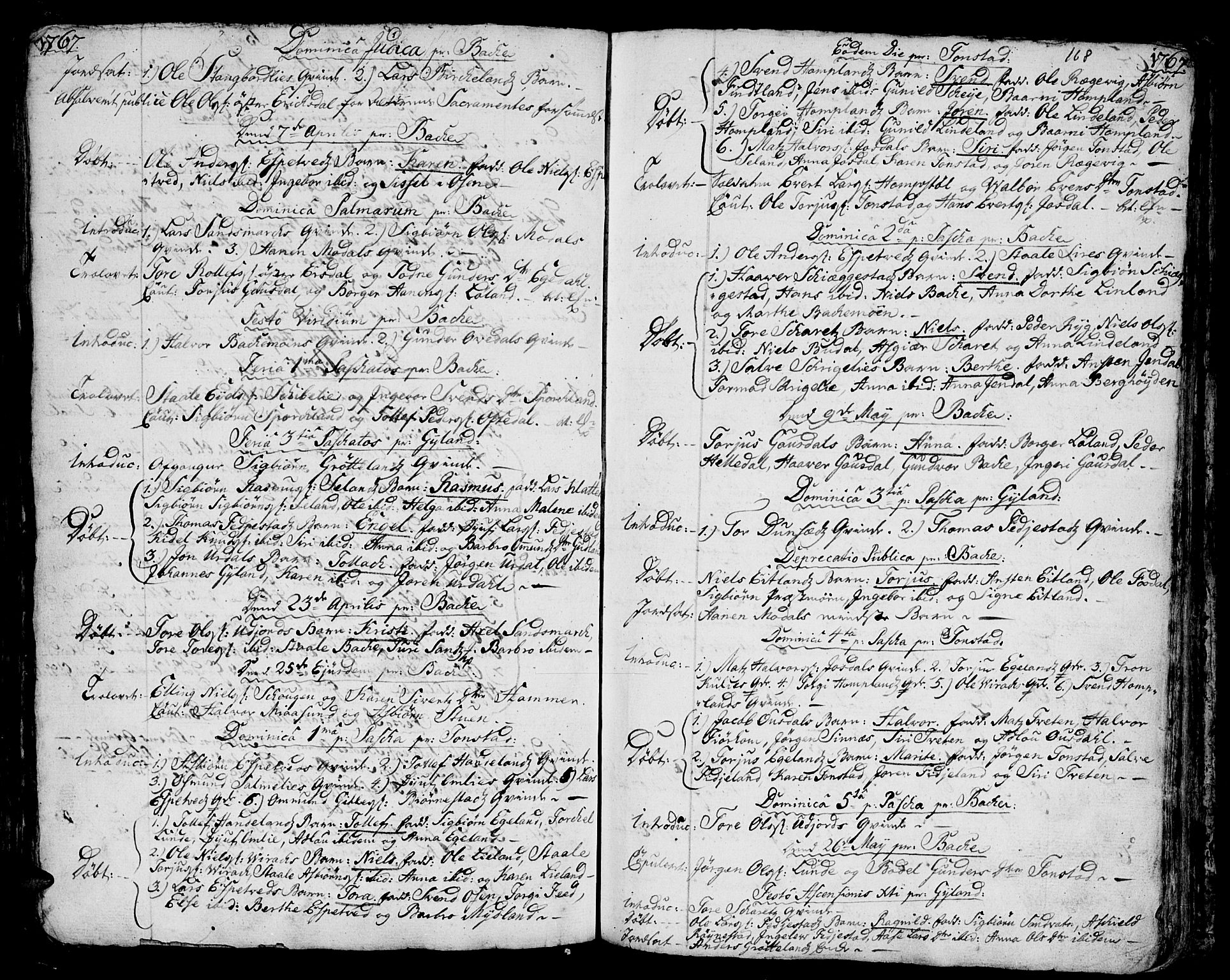 Bakke sokneprestkontor, AV/SAK-1111-0002/F/Fa/Faa/L0001: Parish register (official) no. A 1, 1741-1780, p. 168