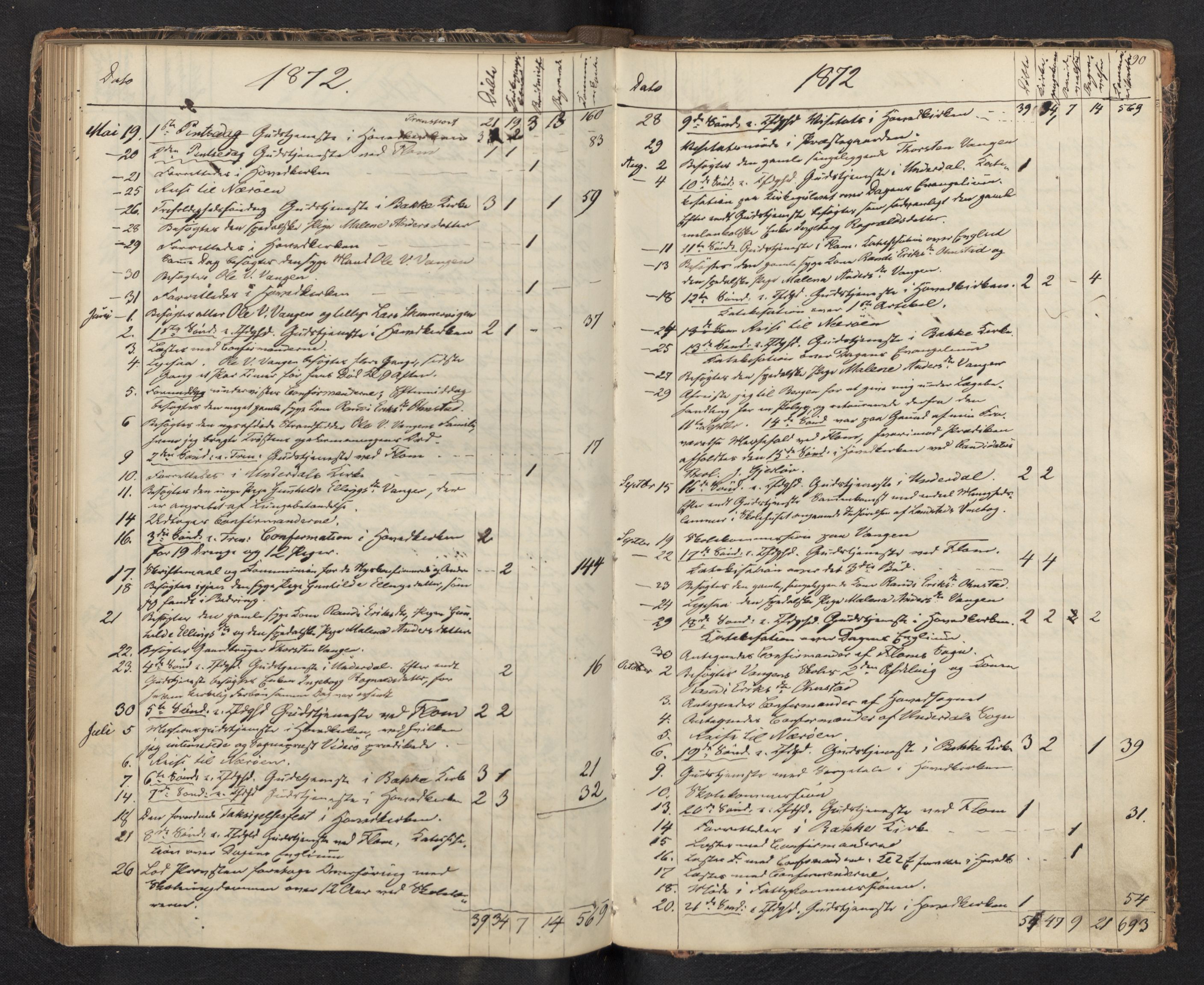 Aurland sokneprestembete, AV/SAB-A-99937/H/Ha/Haf: Diary records no. F 0, 1844-1876, p. 89b-90a