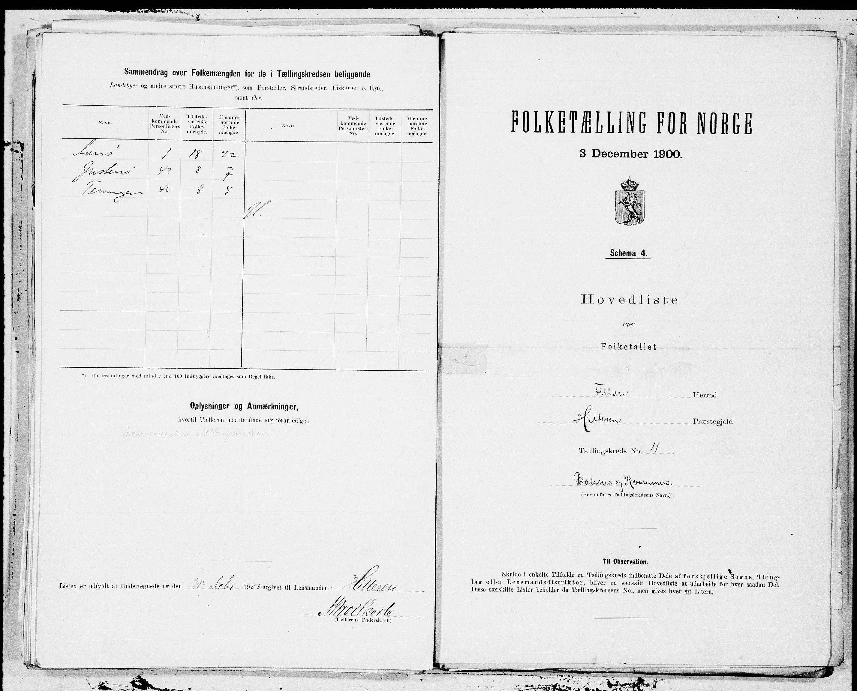 SAT, 1900 census for Fillan, 1900, p. 22