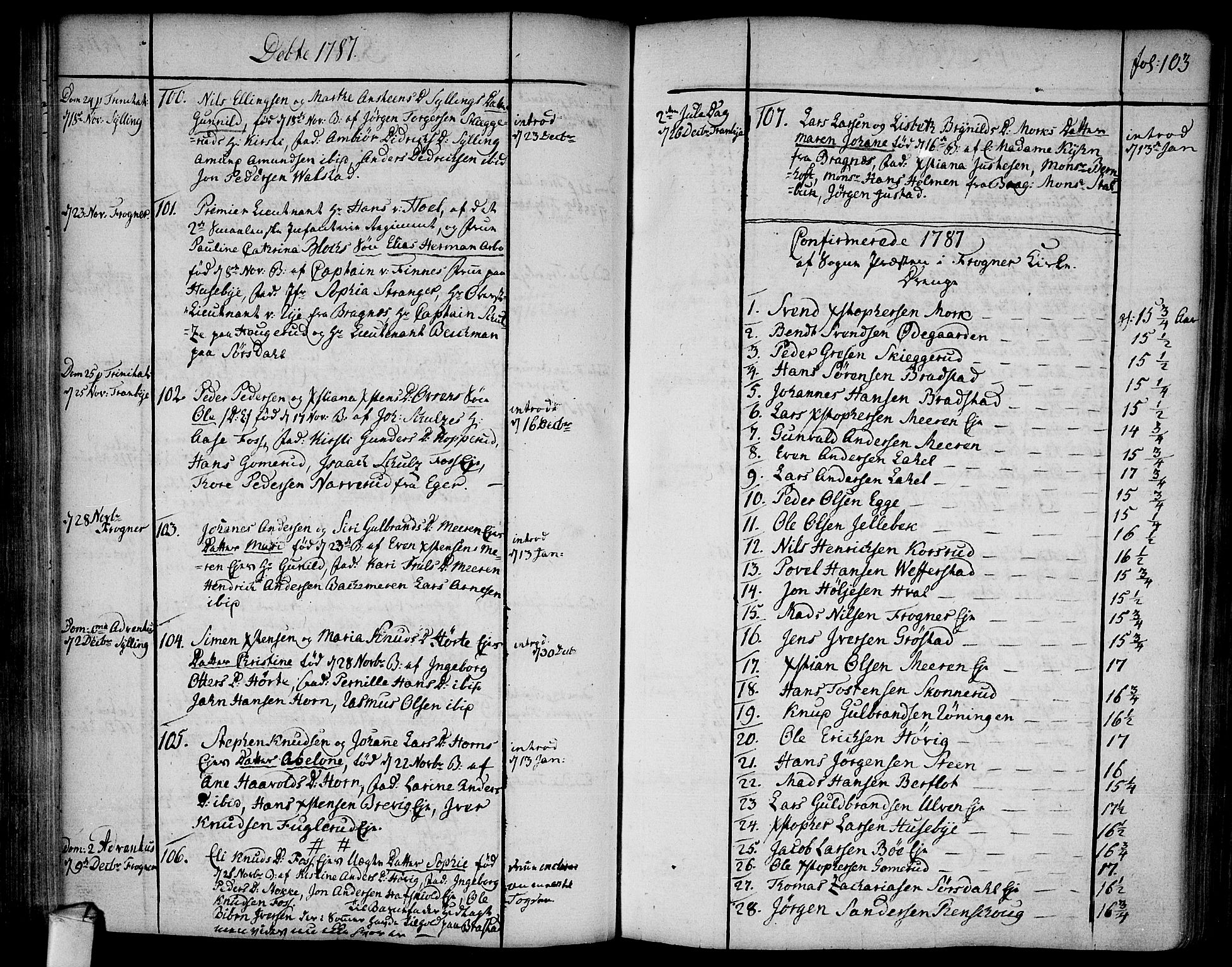 Lier kirkebøker, SAKO/A-230/F/Fa/L0006: Parish register (official) no. I 6, 1777-1794, p. 103