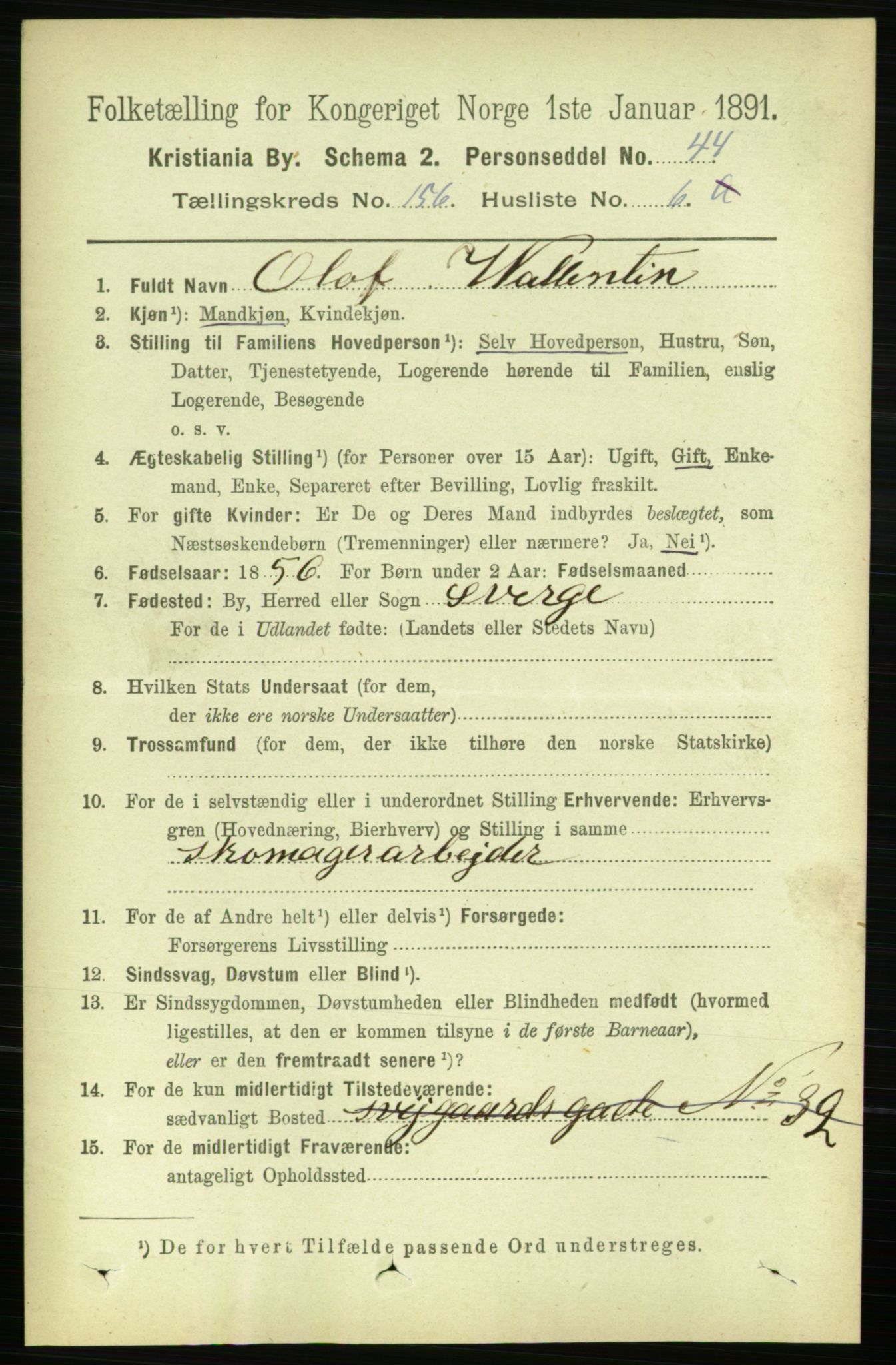 RA, 1891 census for 0301 Kristiania, 1891, p. 88776