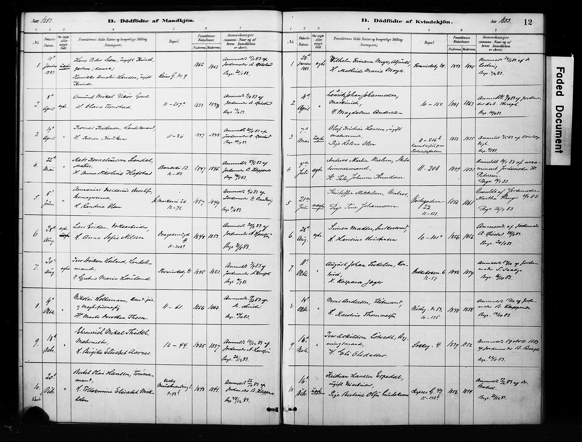 Domkirken sokneprestembete, SAB/A-74801/H/Hab/L0045: Parish register (copy) no. G 1, 1878-1916, p. 12