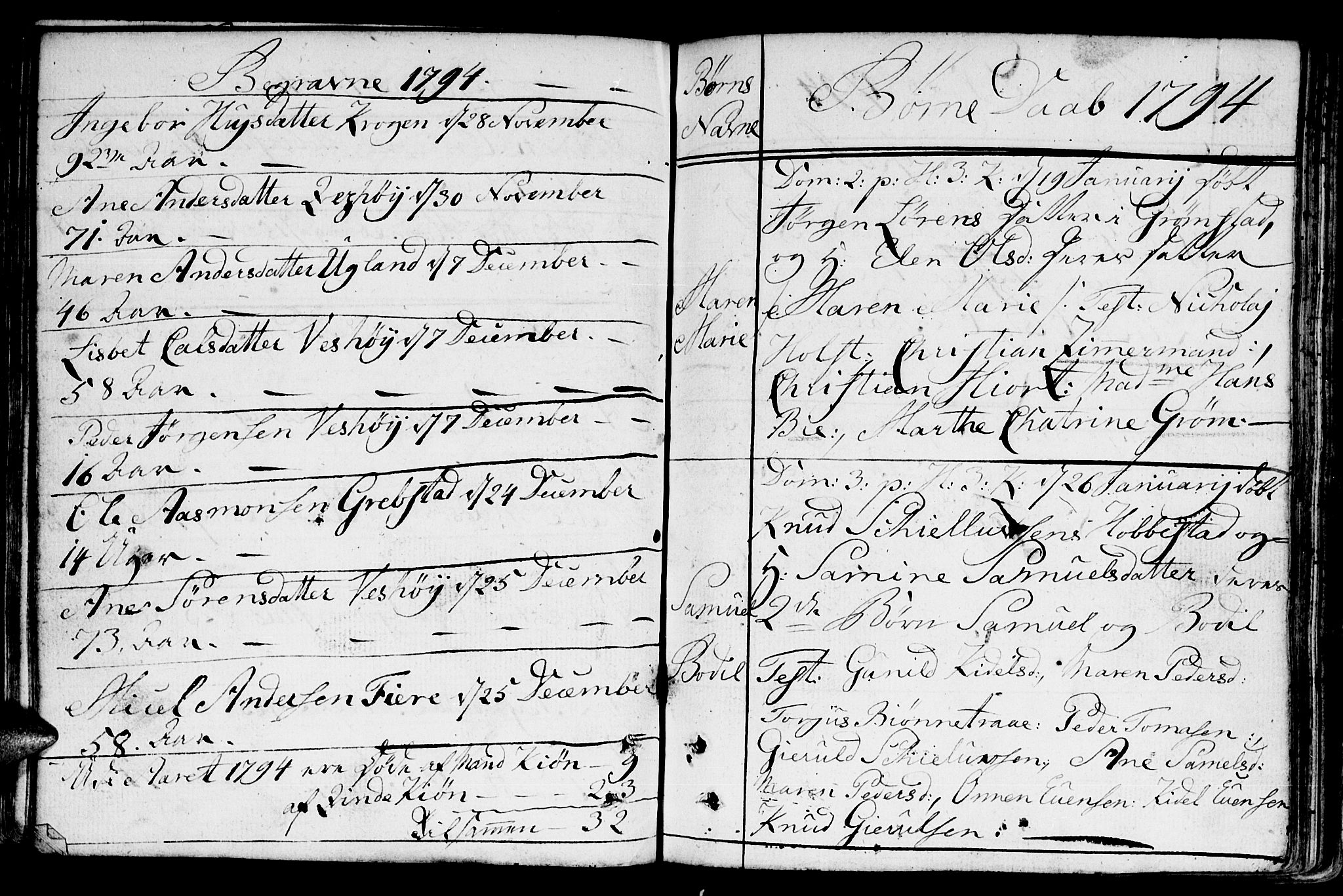 Fjære sokneprestkontor, AV/SAK-1111-0011/F/Fb/L0005: Parish register (copy) no. B 5, 1785-1803, p. 124