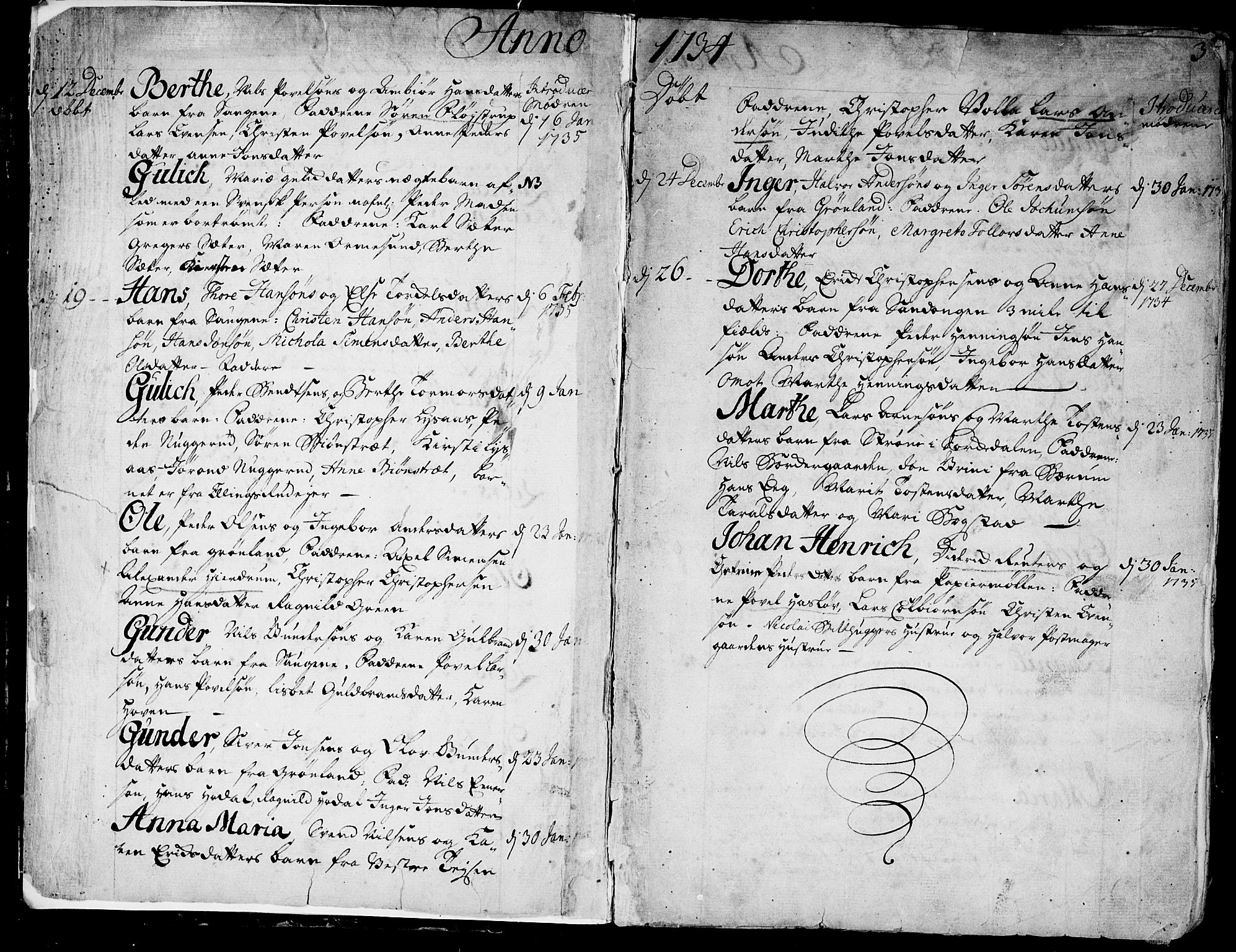 Aker prestekontor kirkebøker, SAO/A-10861/F/L0007: Parish register (official) no. 7, 1734-1748, p. 3