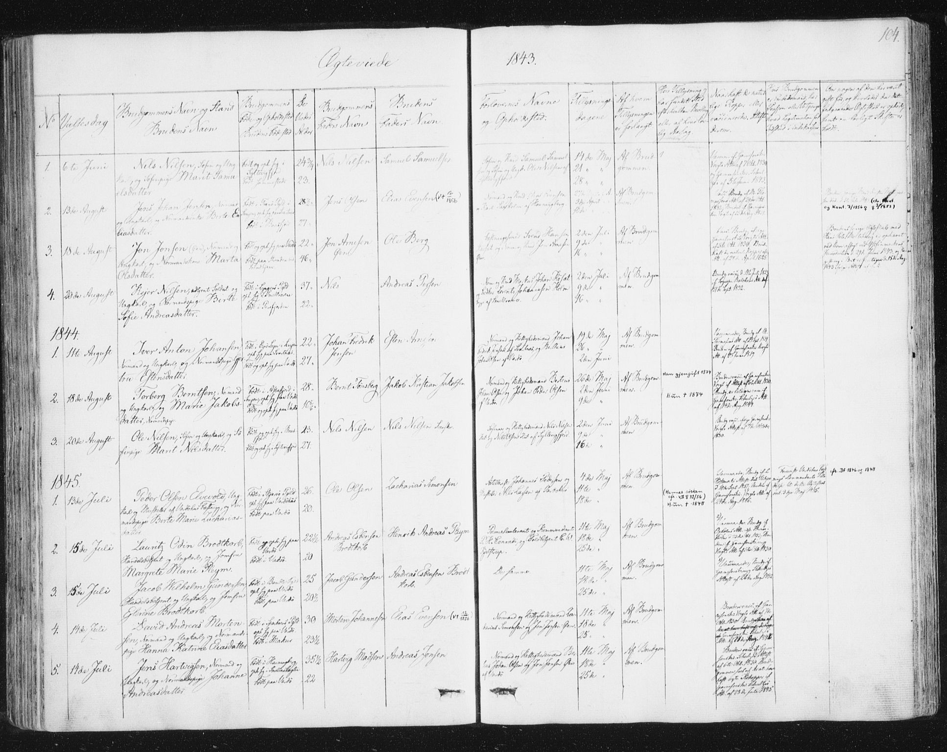 Vardø sokneprestkontor, SATØ/S-1332/H/Ha/L0003kirke: Parish register (official) no. 3, 1843-1861, p. 104