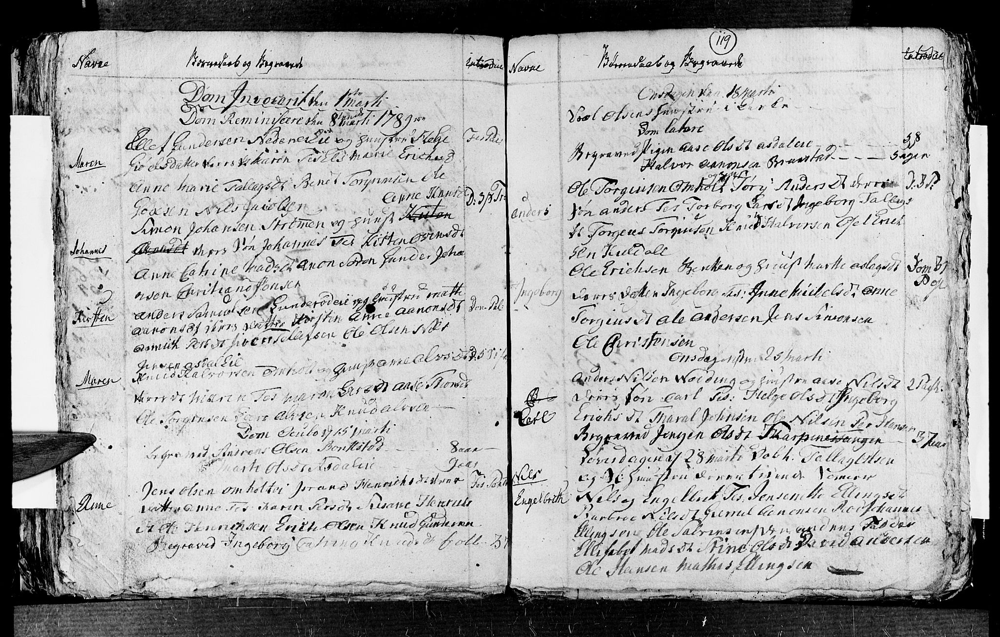 Øyestad sokneprestkontor, AV/SAK-1111-0049/F/Fb/L0001: Parish register (copy) no. B 1, 1780-1794, p. 119