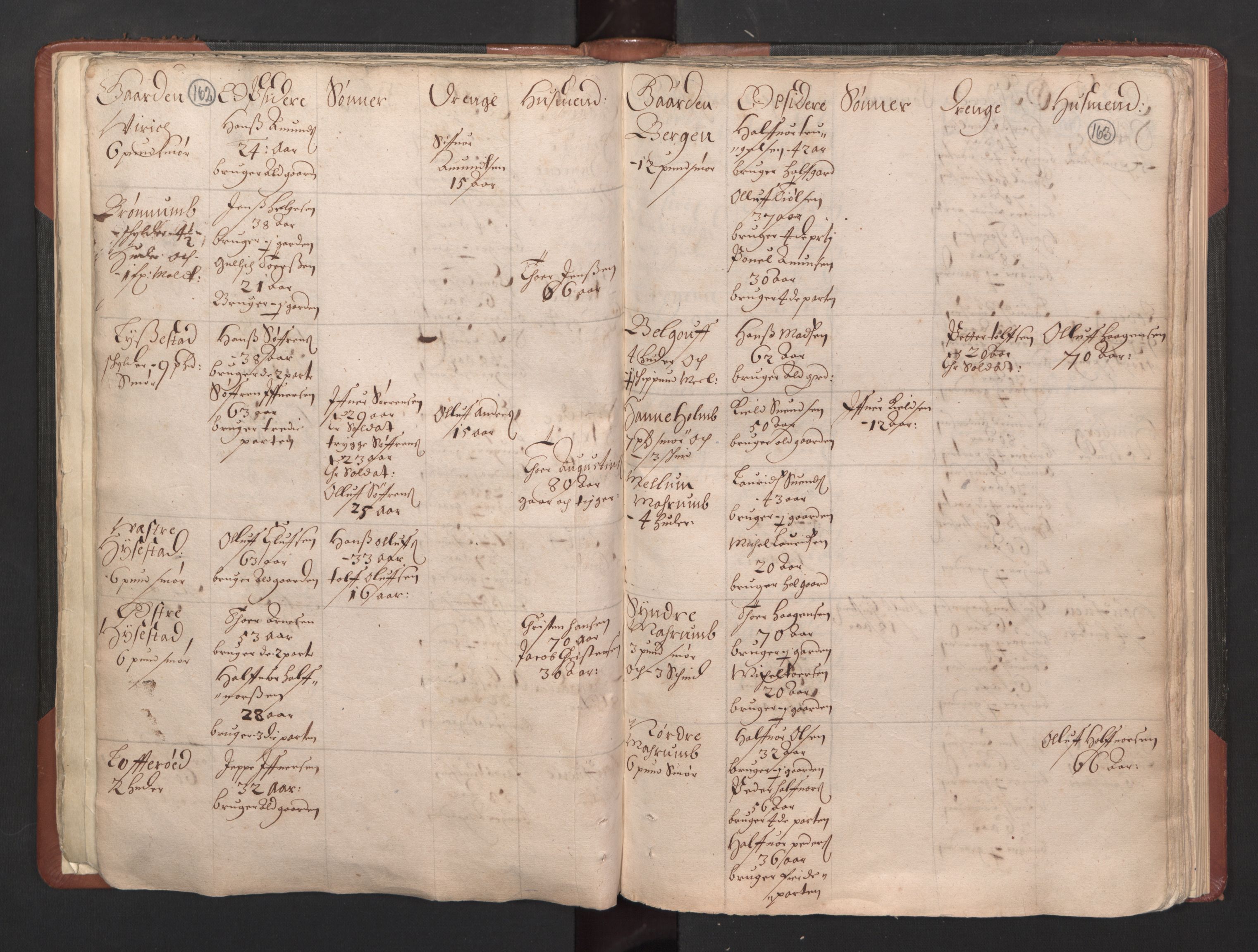 RA, Bailiff's Census 1664-1666, no. 5: Modern Buskerud county and modern Vestfold county, 1664, p. 162-163