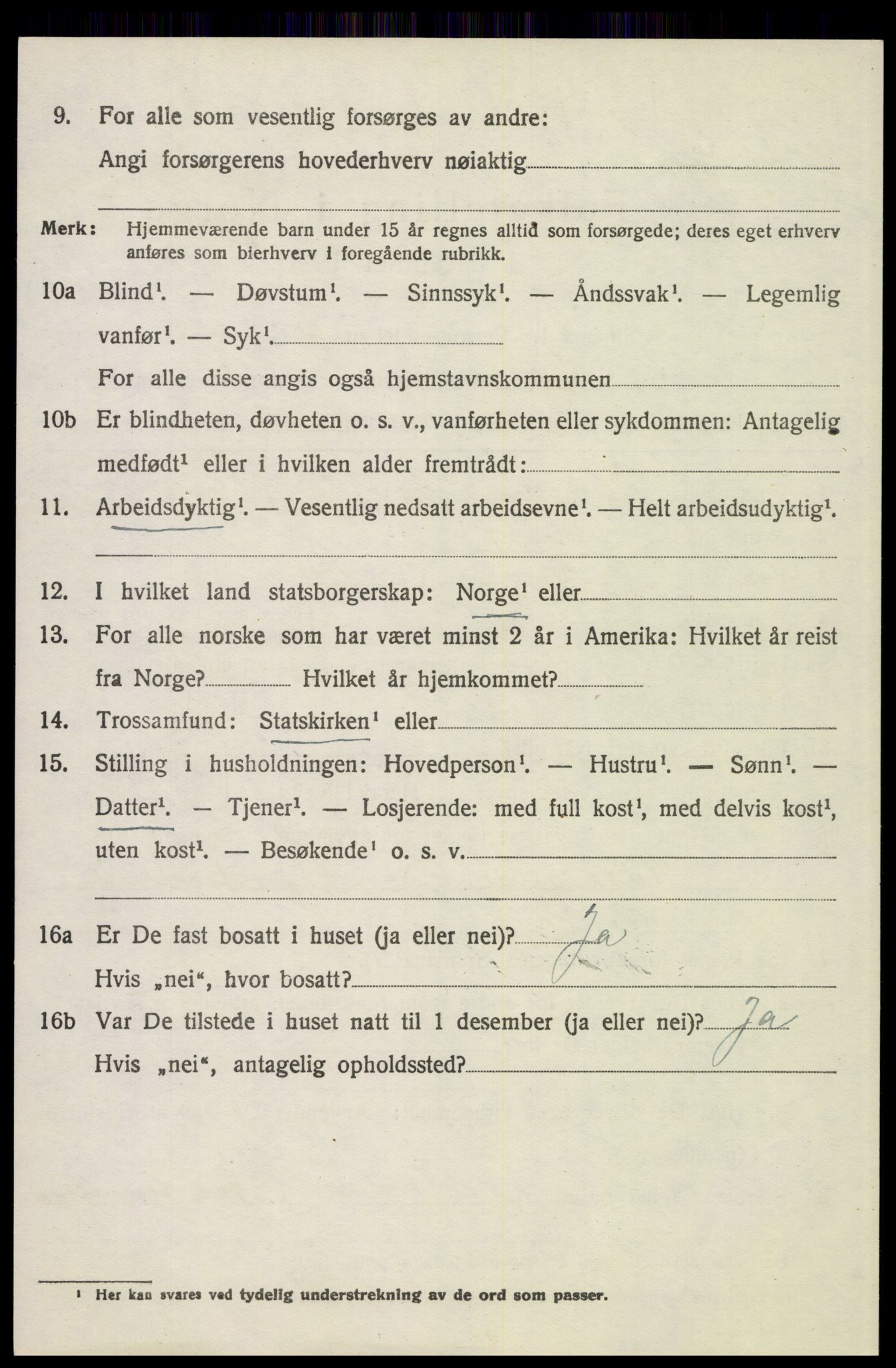 SAH, 1920 census for Tolga, 1920, p. 1506