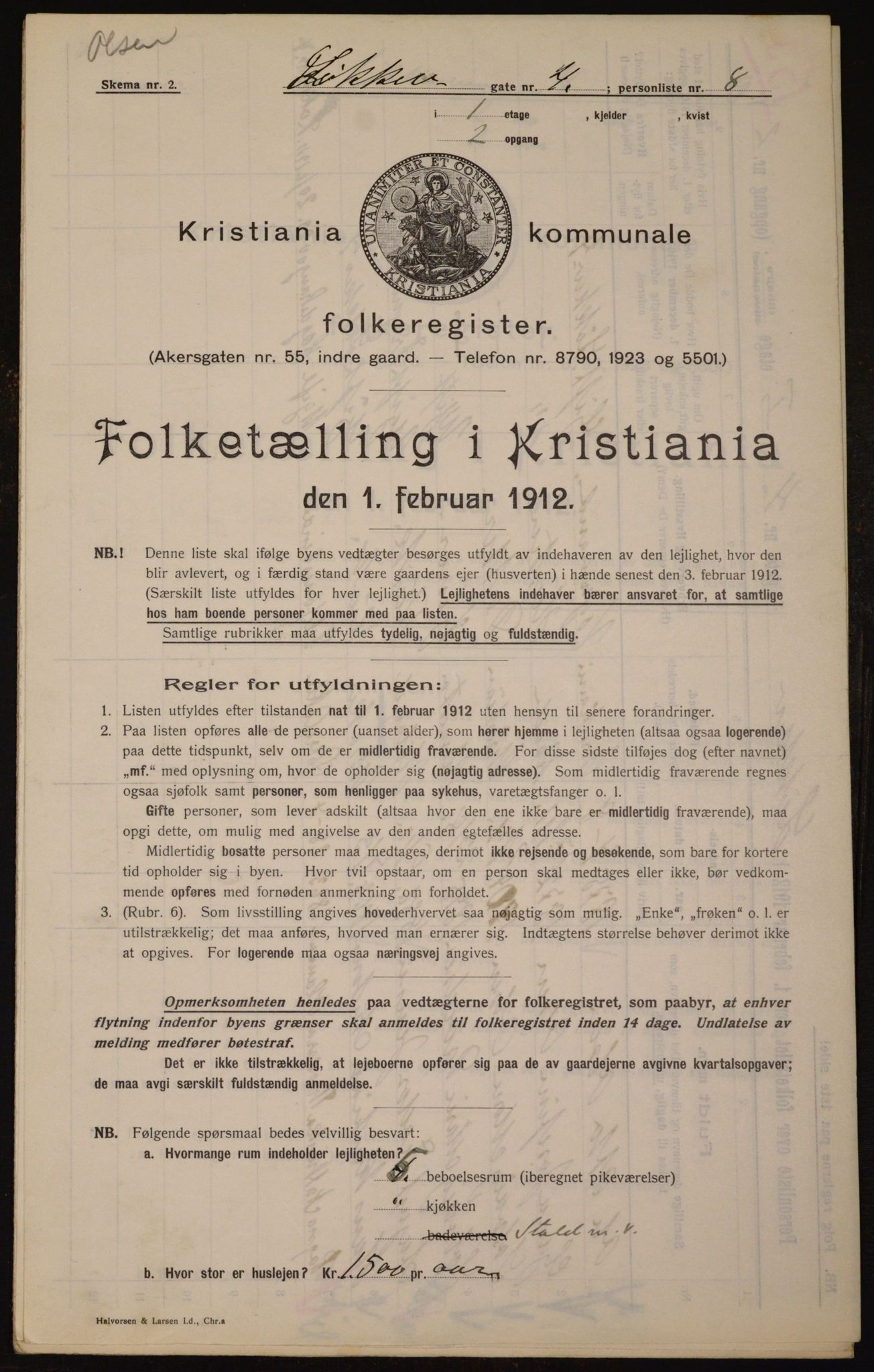 OBA, Municipal Census 1912 for Kristiania, 1912, p. 59036