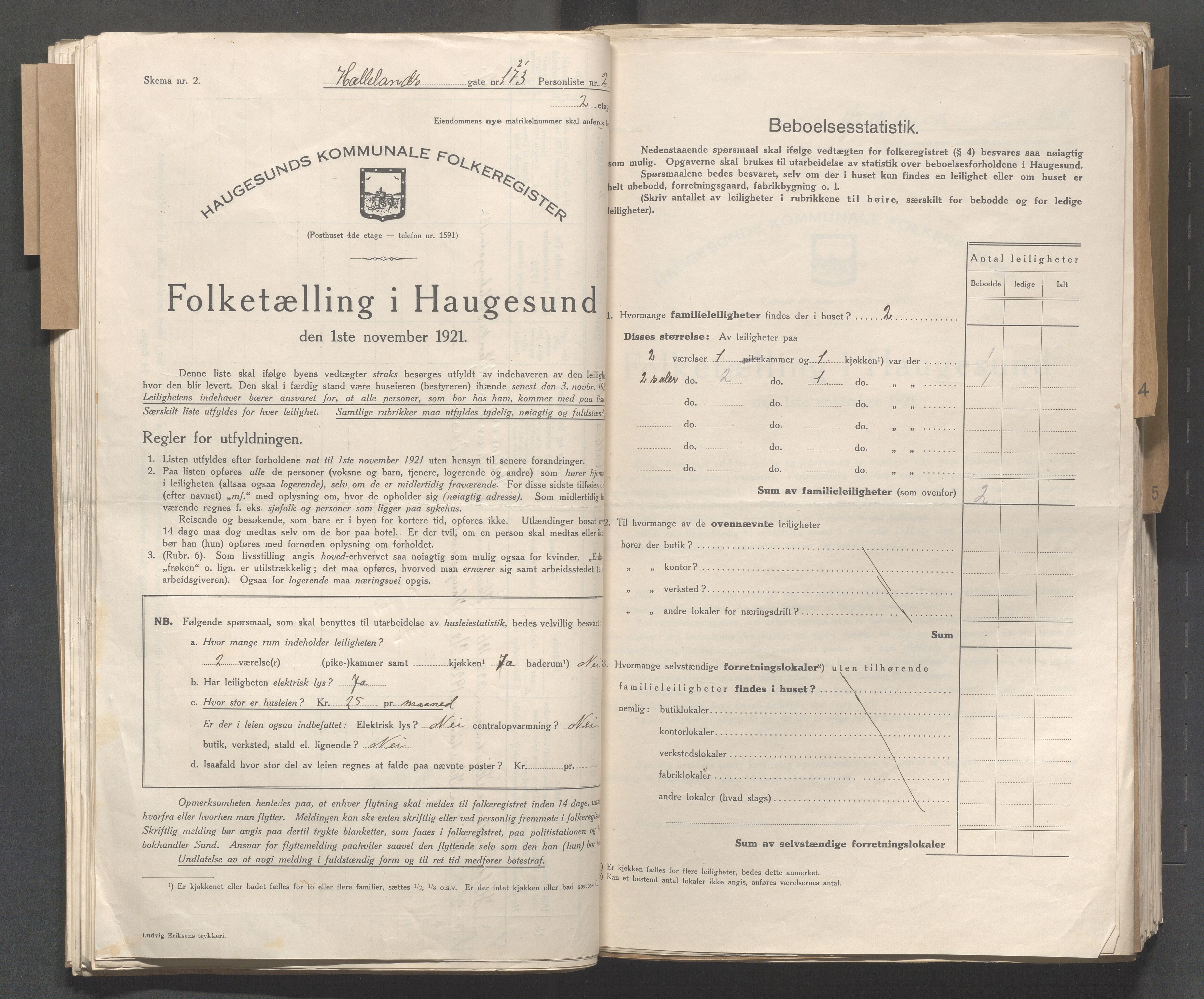 IKAR, Local census 1.11.1921 for Haugesund, 1921, p. 6698