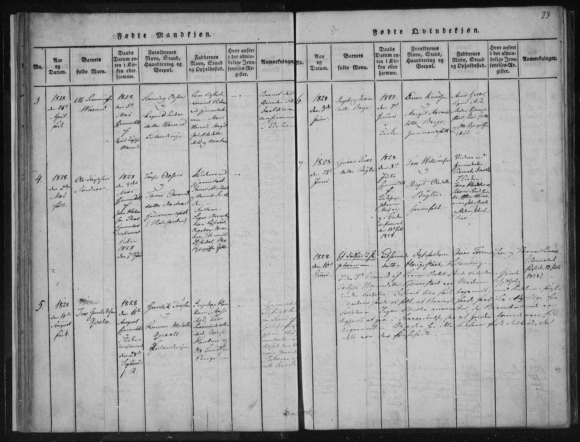 Lårdal kirkebøker, SAKO/A-284/F/Fc/L0001: Parish register (official) no. III 1, 1815-1860, p. 23