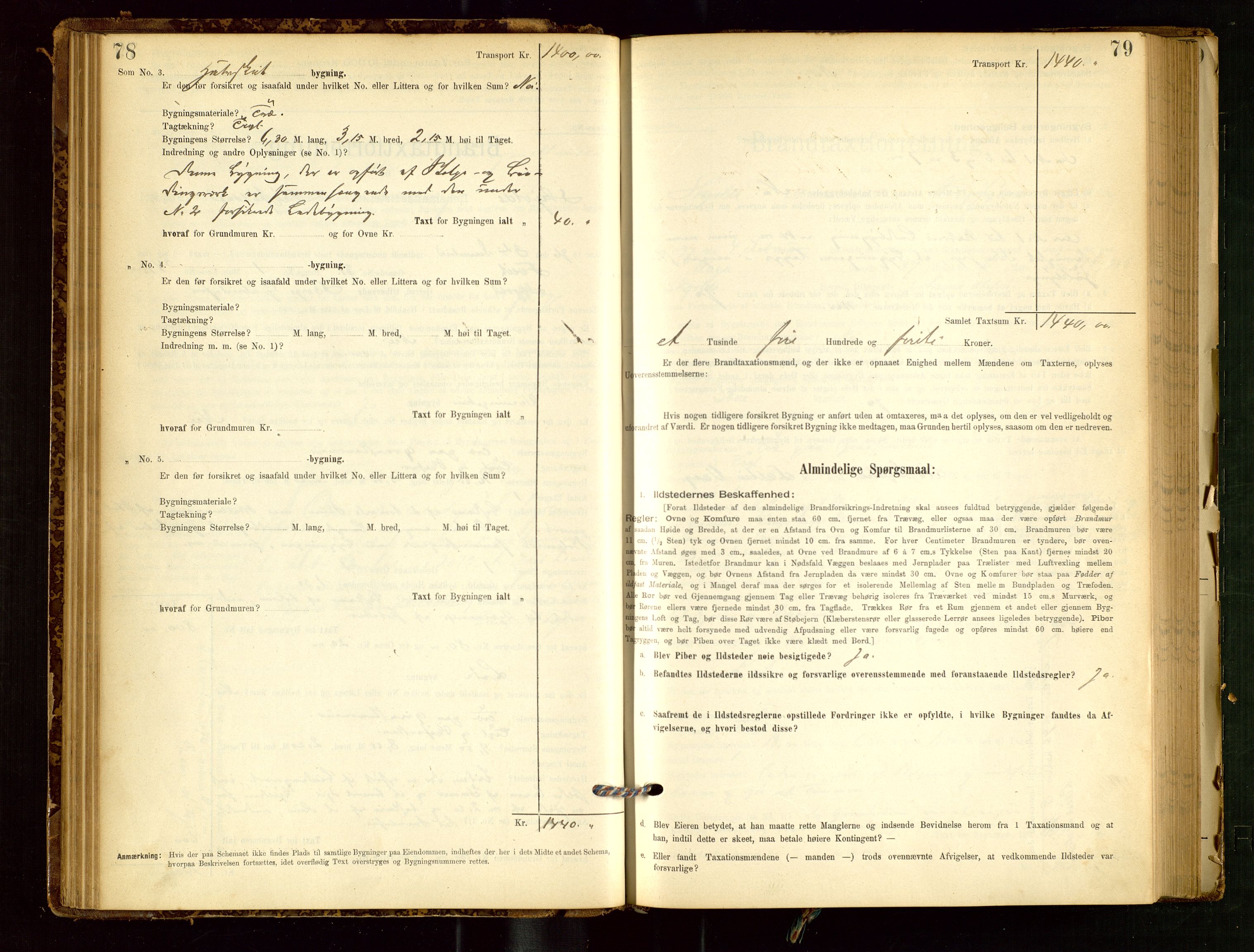 Skjold lensmannskontor, SAST/A-100182/Gob/L0001: "Brandtaxationsprotokol for Skjold Lensmandsdistrikt Ryfylke Fogderi", 1894-1939, p. 78-79