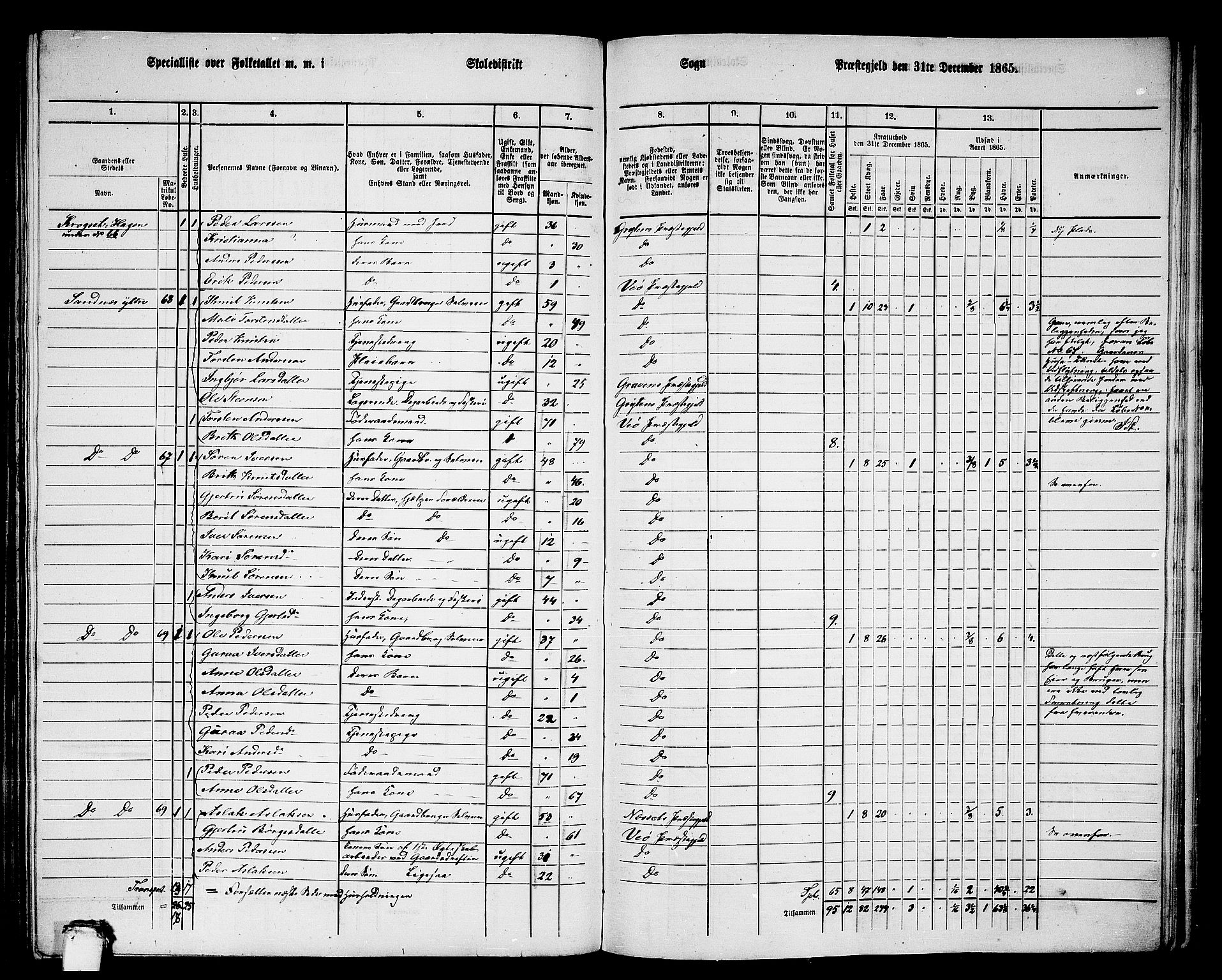 RA, 1865 census for Veøy, 1865, p. 49