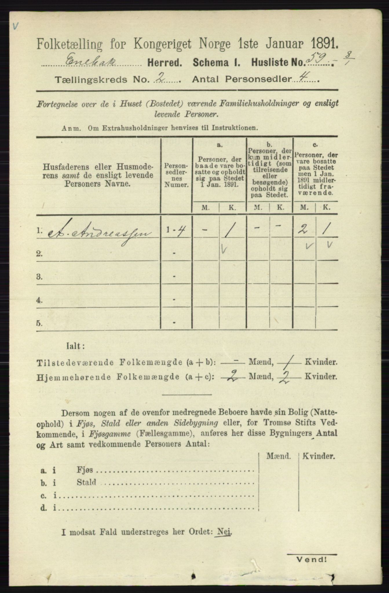 RA, 1891 census for 0229 Enebakk, 1891, p. 765