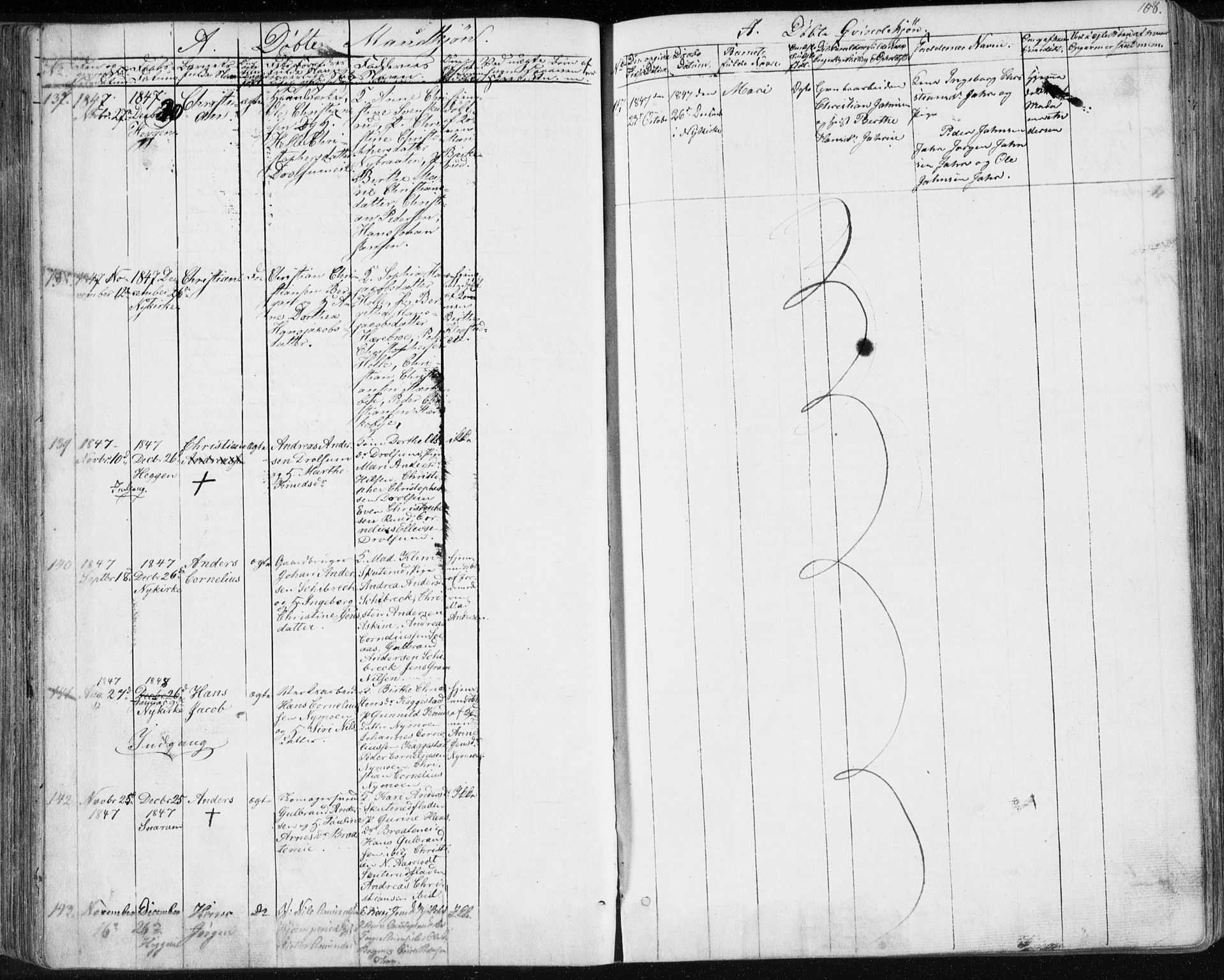 Modum kirkebøker, SAKO/A-234/F/Fa/L0007: Parish register (official) no. 7, 1841-1850, p. 108