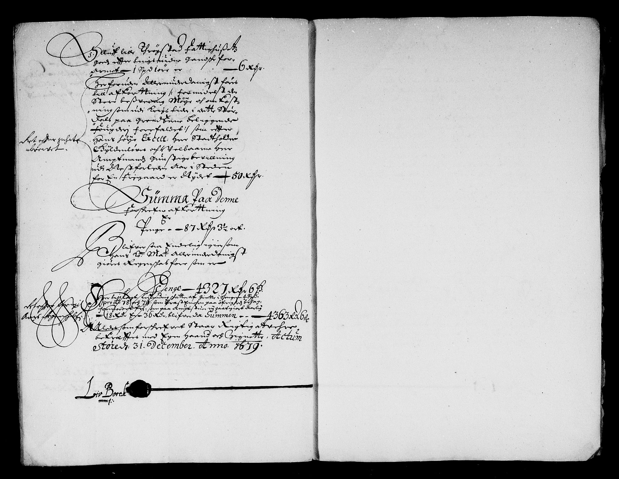 Rentekammeret inntil 1814, Reviderte regnskaper, Stiftamtstueregnskaper, Trondheim stiftamt og Nordland amt, AV/RA-EA-6044/R/Re/L0054: Trondheim stiftamt og Nordland amt, 1679